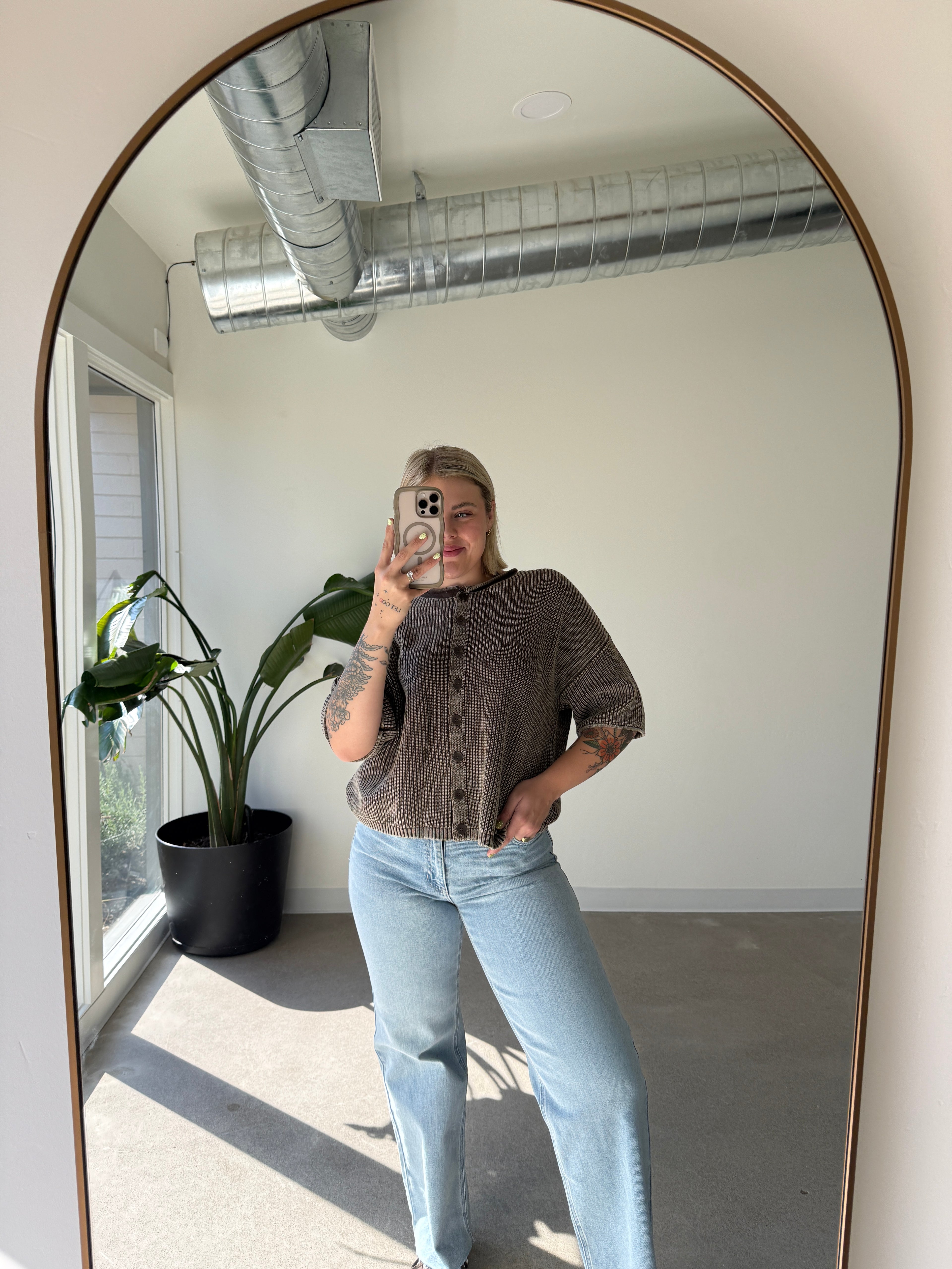 Mazie Washed Short Sleeve Cardigan (Multiple Colors)