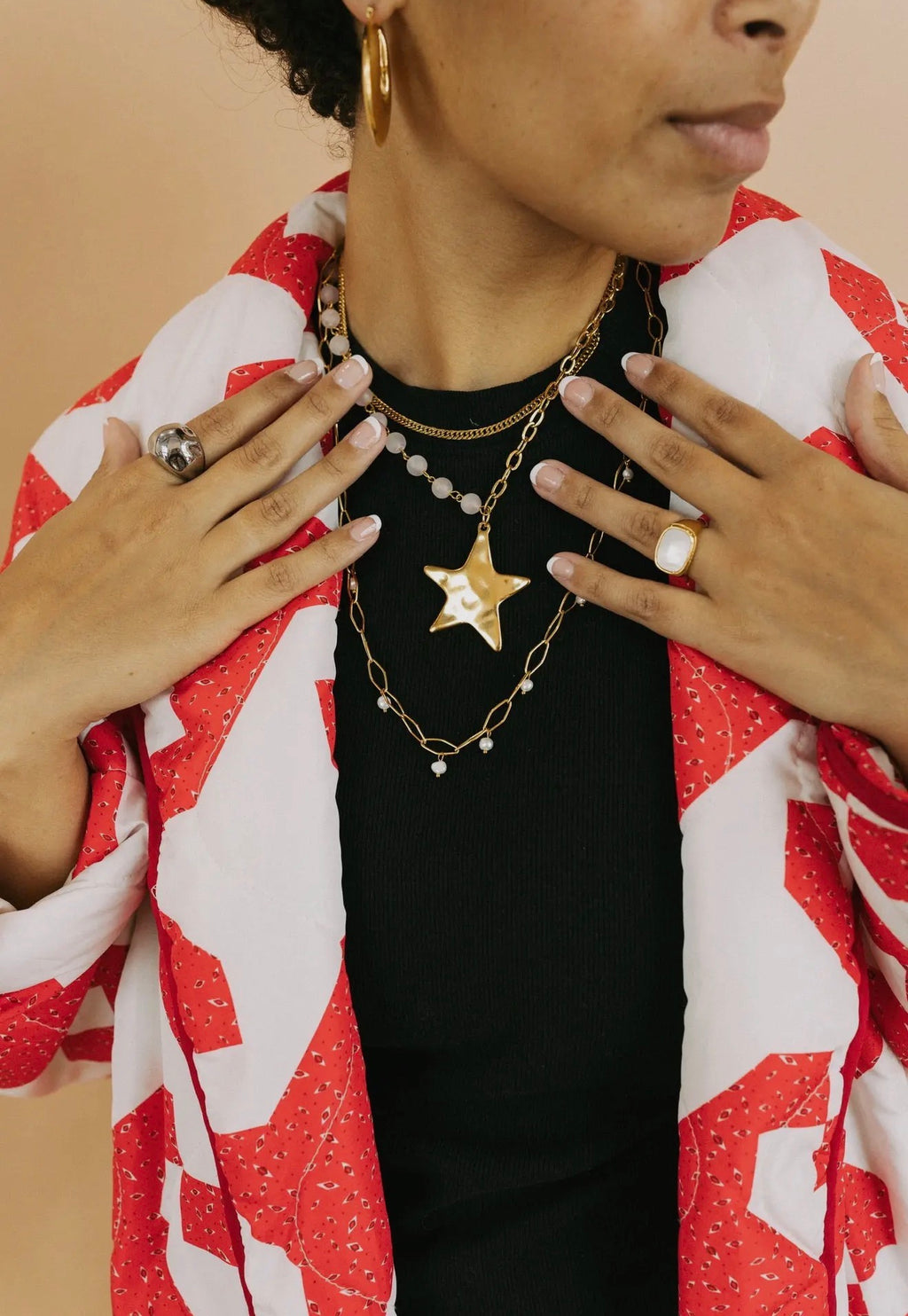 Starry Beaded Chain Necklace