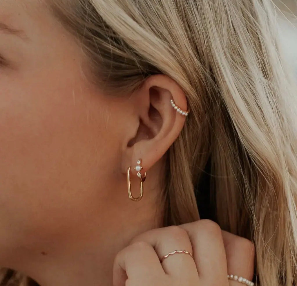 Mauve Ruth Pearl Hoops