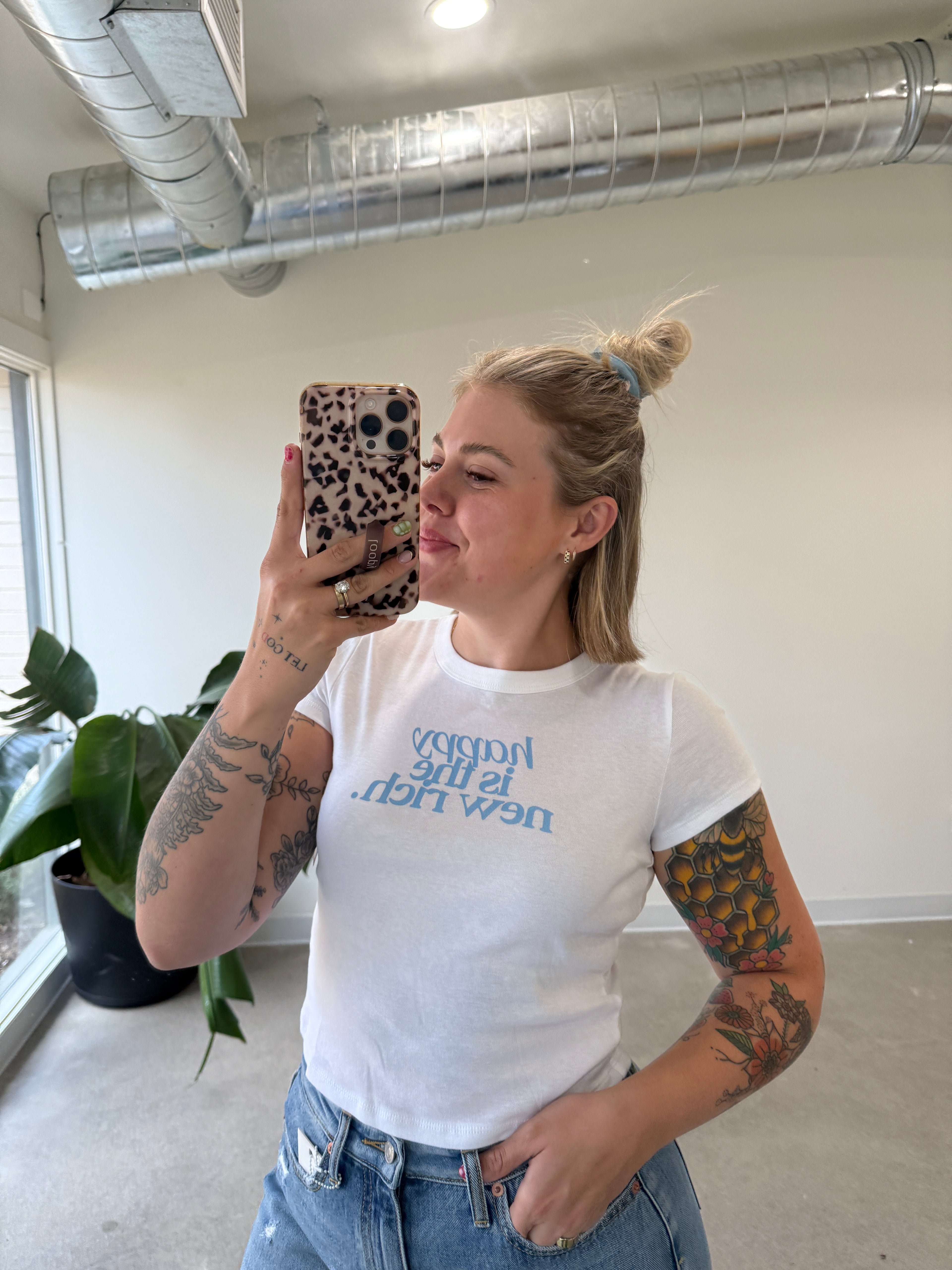 Happy Is the New Rich Cropped Tee