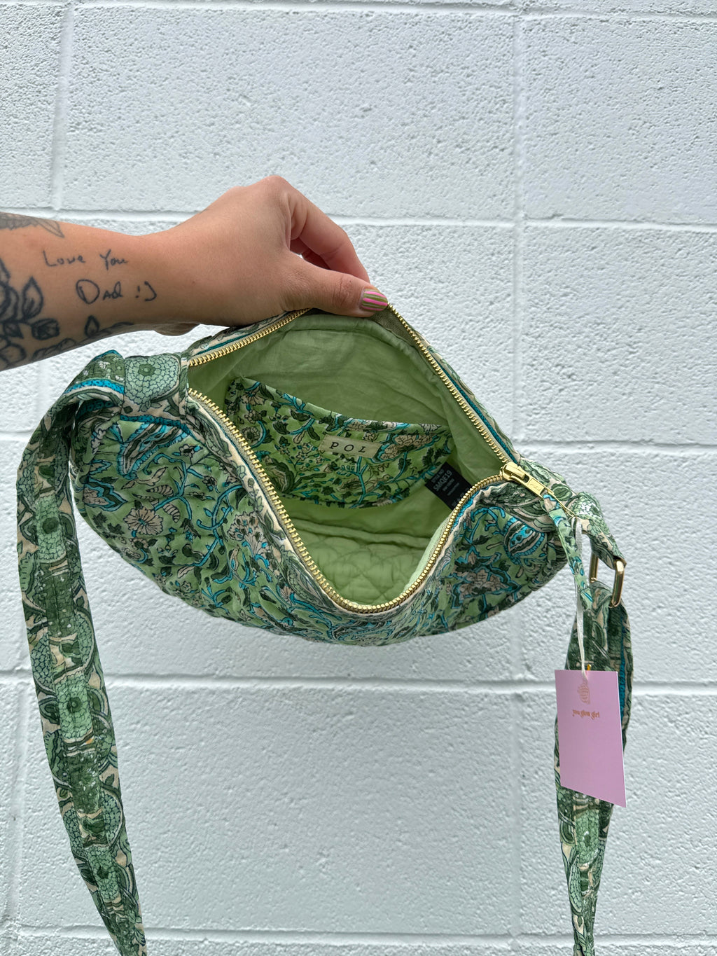 Greener Days Quilted Crossbody