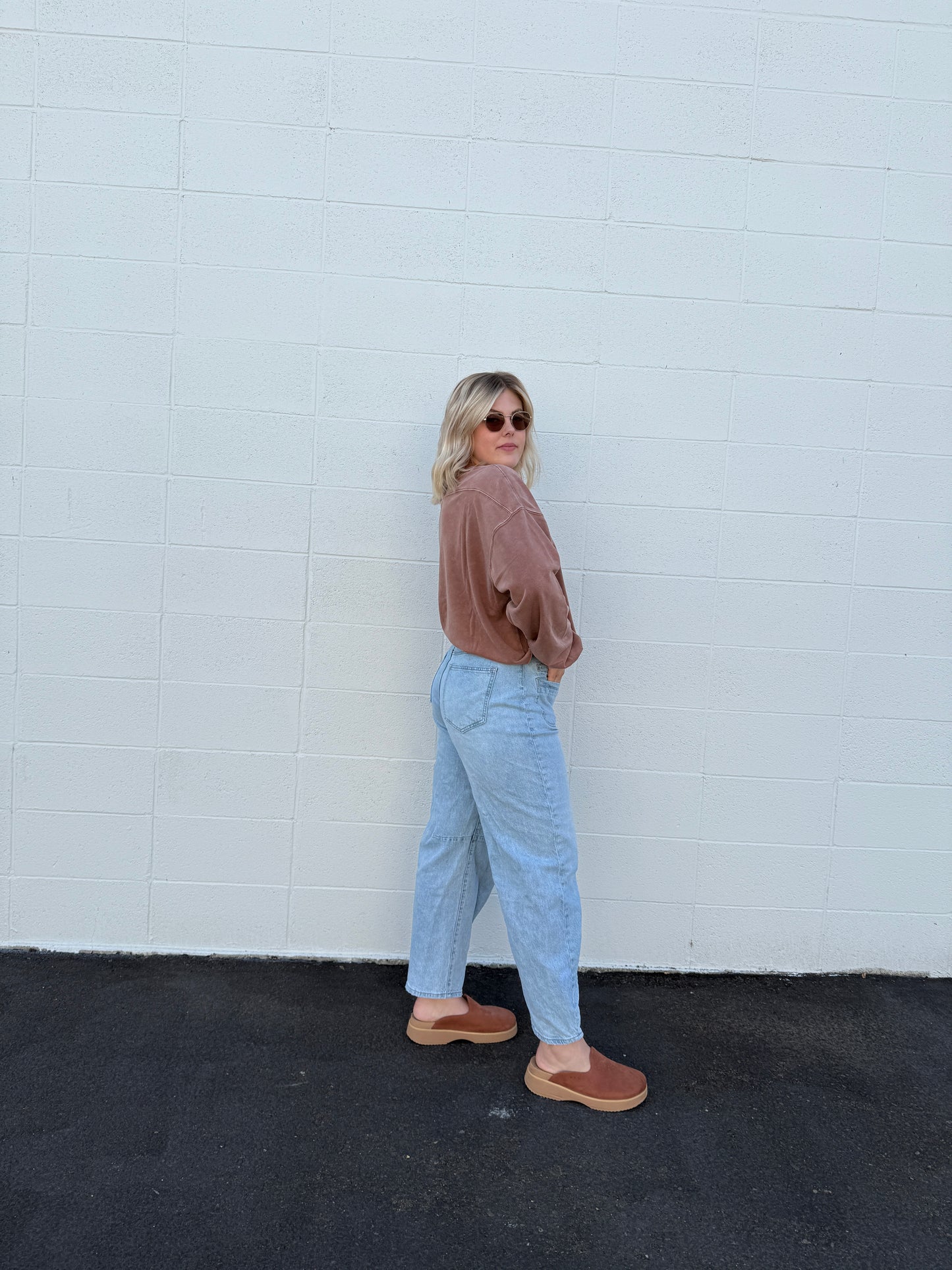 Washed Cropped Sweatshirt (multiple colors)