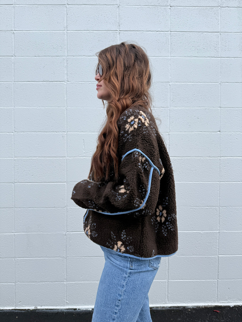 Floral Sherpa Jacket (multiple colors)