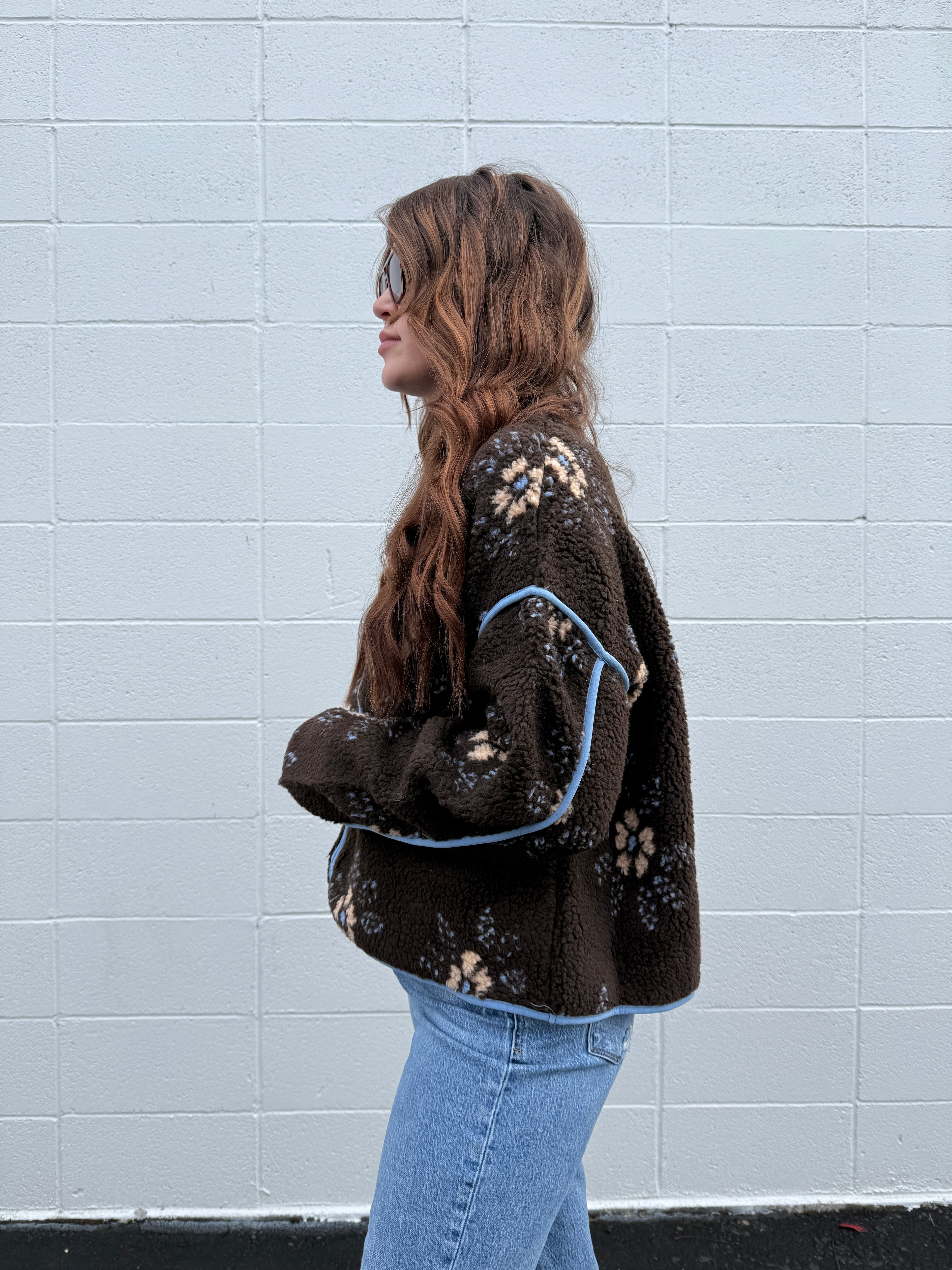 Floral Sherpa Jacket (multiple colors)