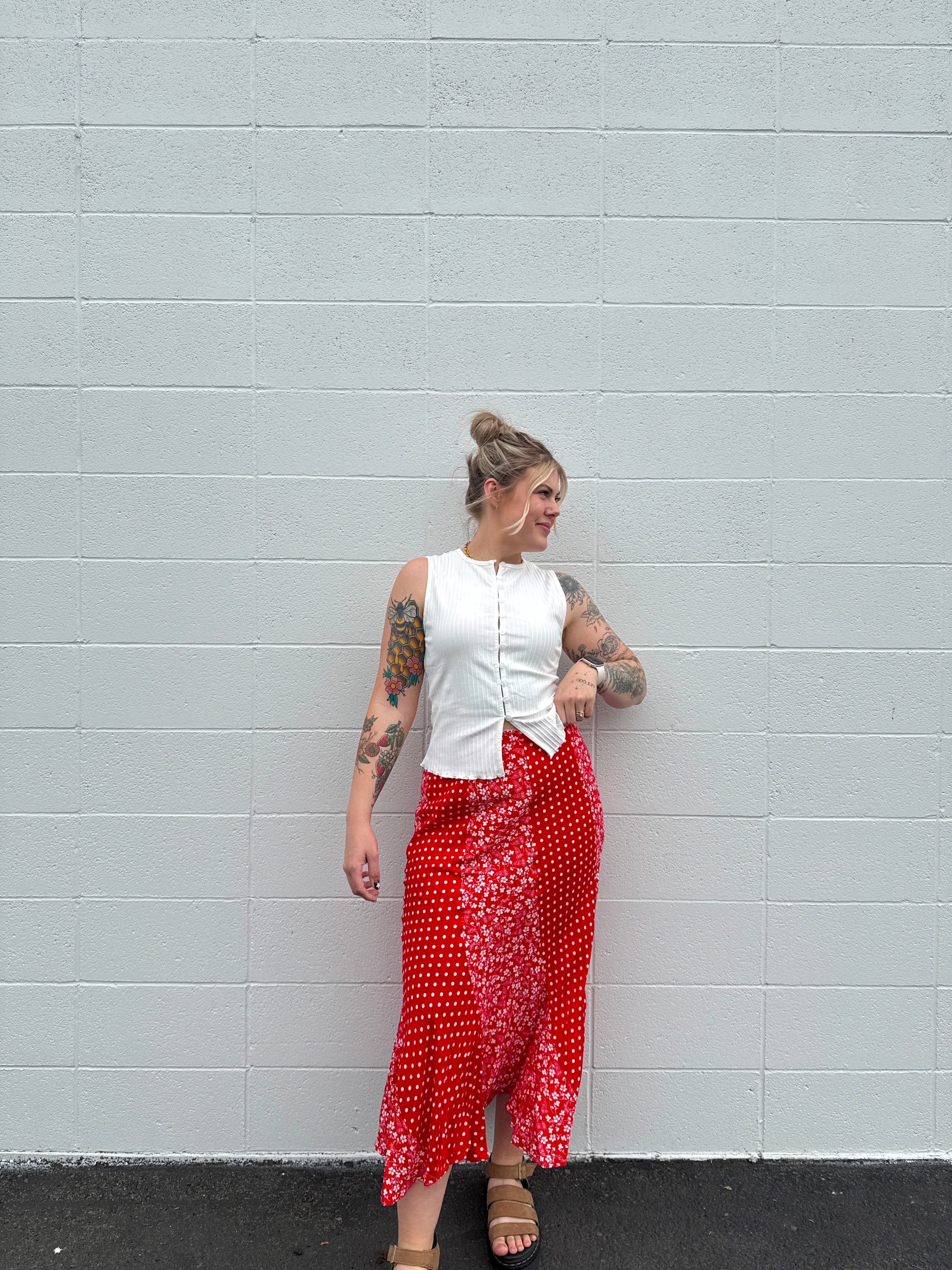 Polka Dot Maxi Skirt