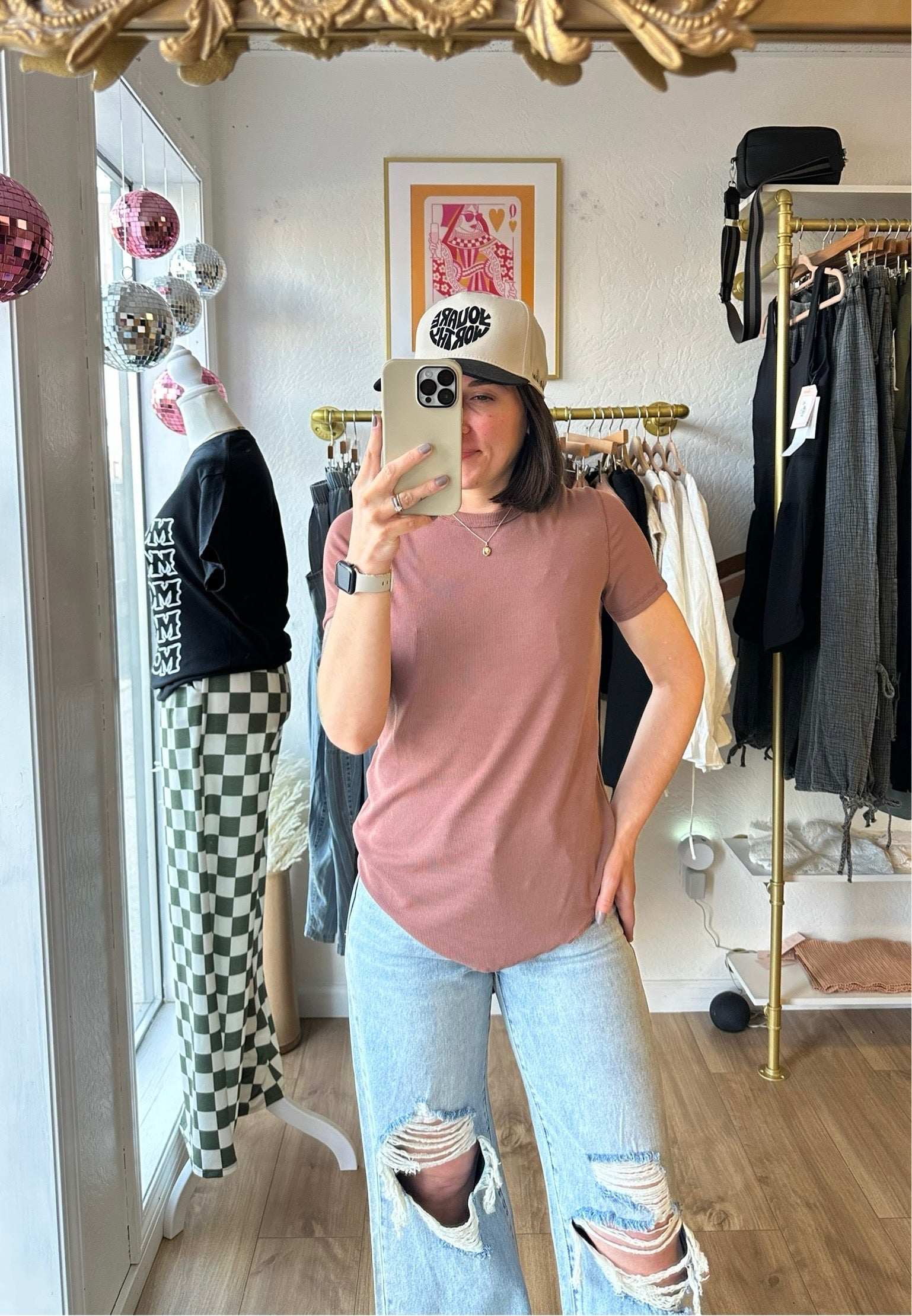 Ribbed Knit Basic Tee (multiple colors)