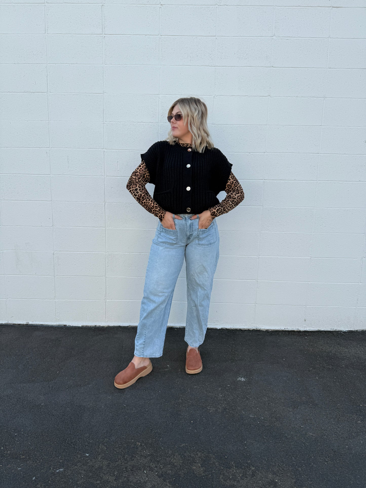 Leopard Mesh Layering Top