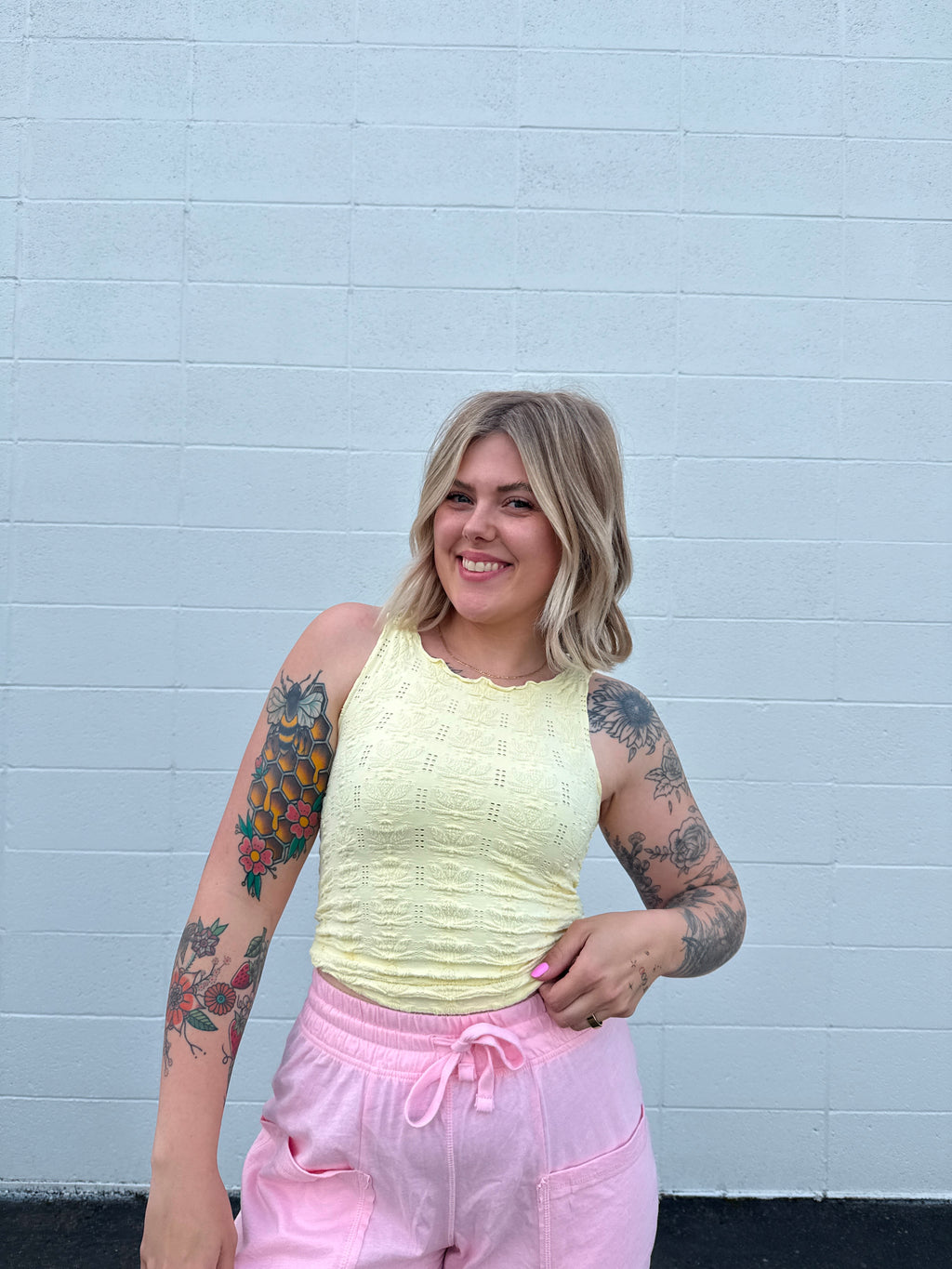 Ruffle Hem Textured Tanks (Multiple colors)