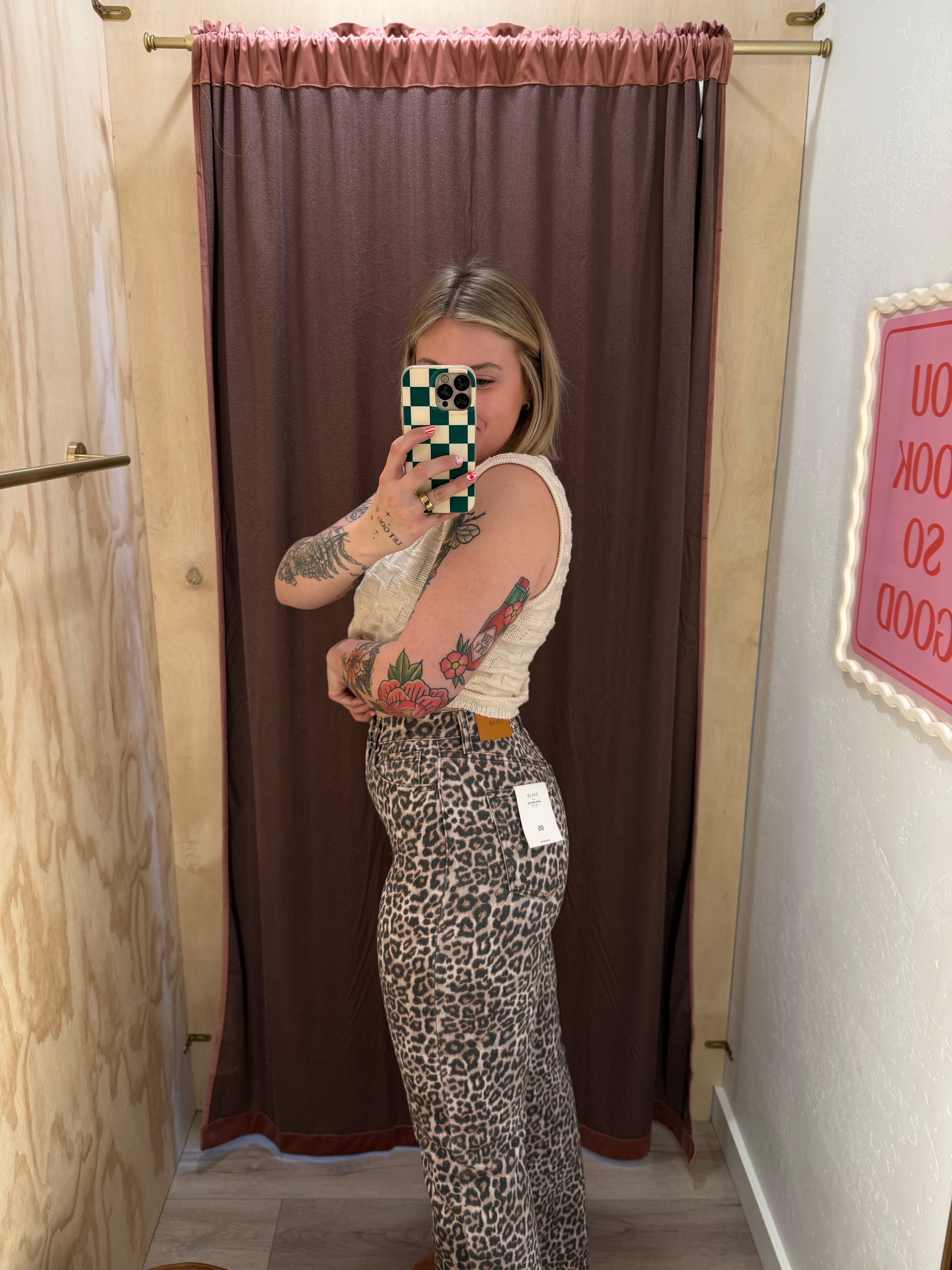 Super High Rise Leopard Dad Jeans