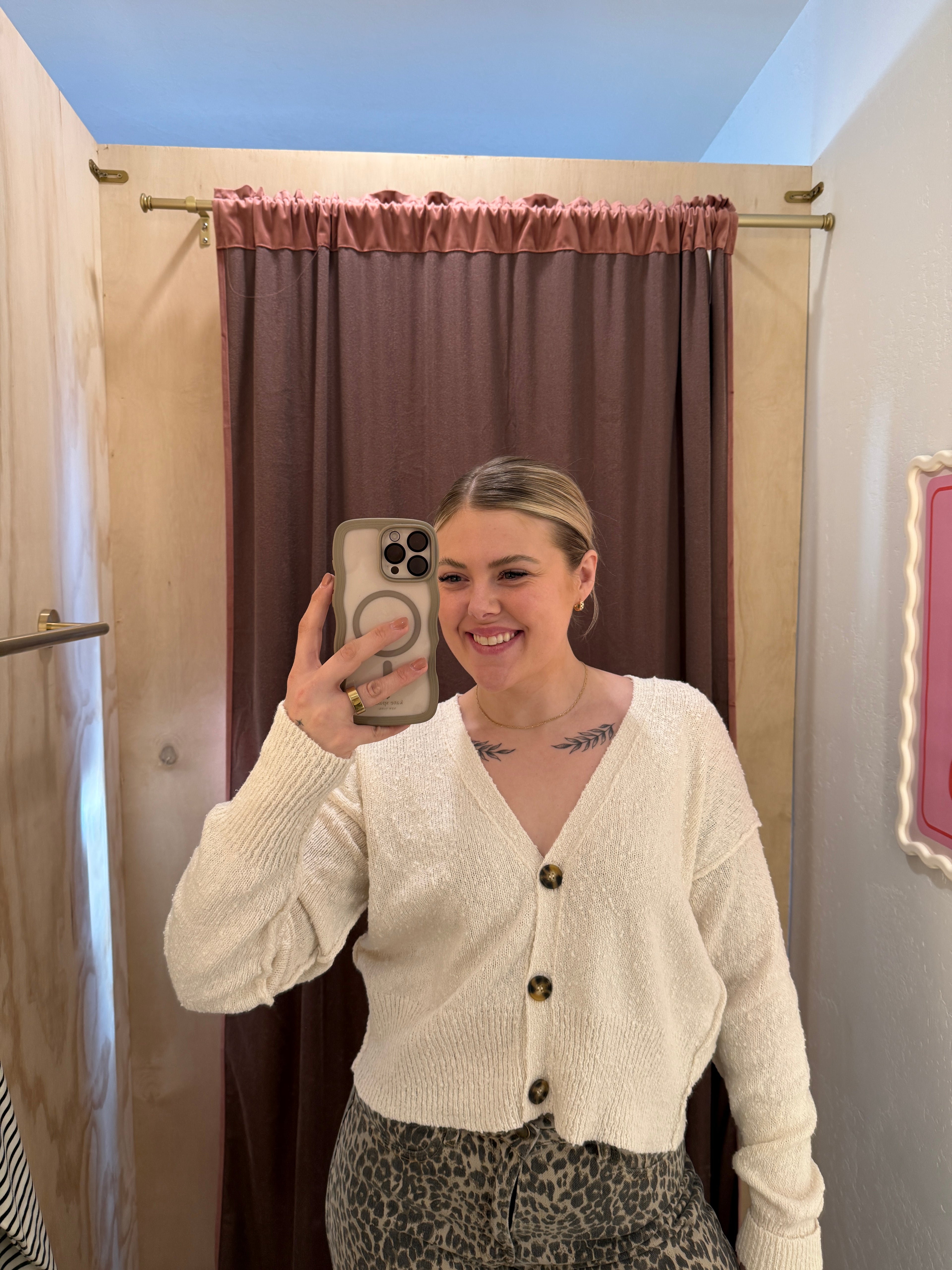 V-Neck Knit Button Down Cardigan