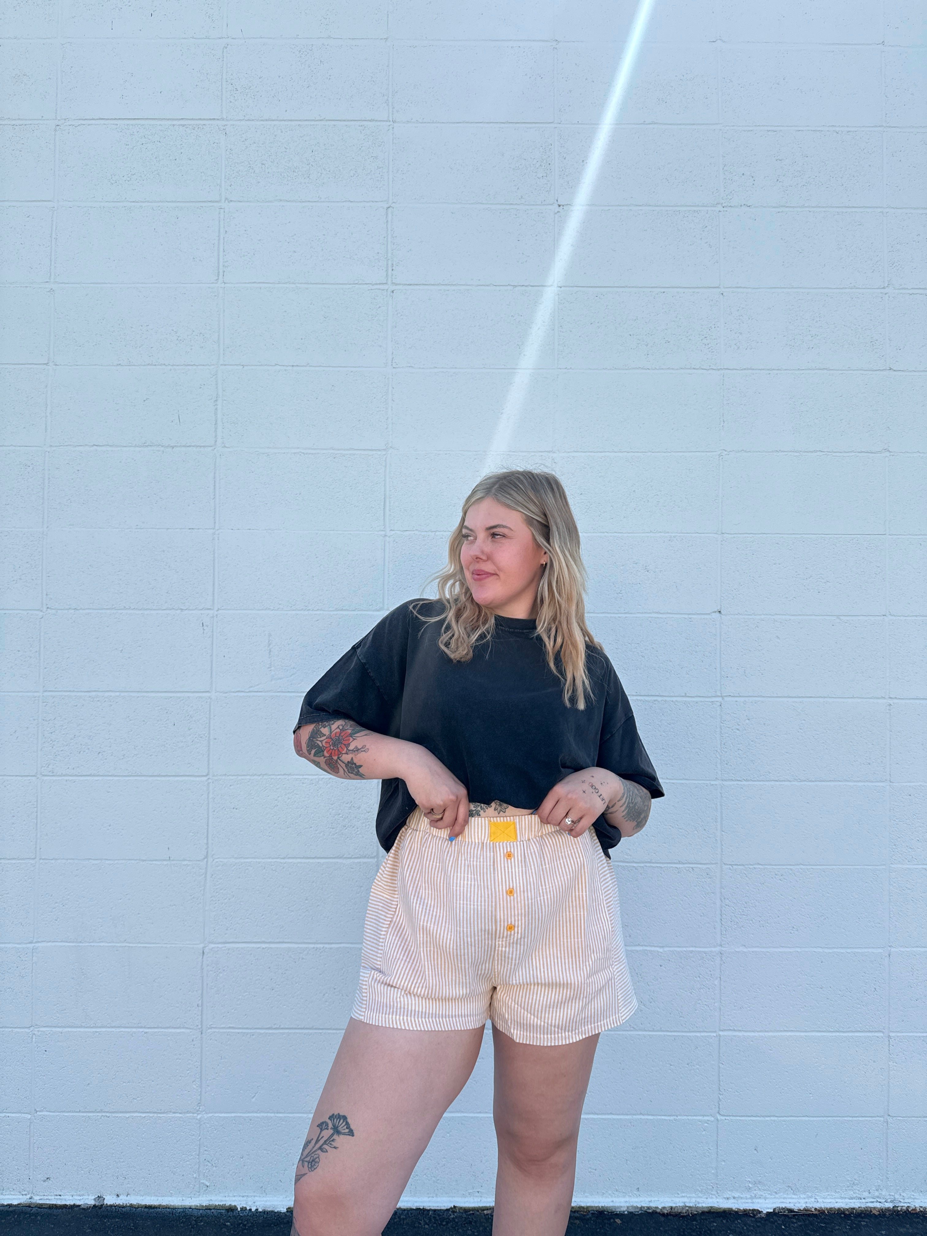 Yellow Striped Boxer Shorts