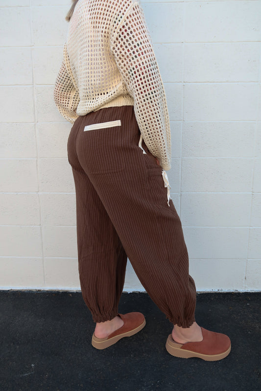 Striped Drawstring Jogger Pants