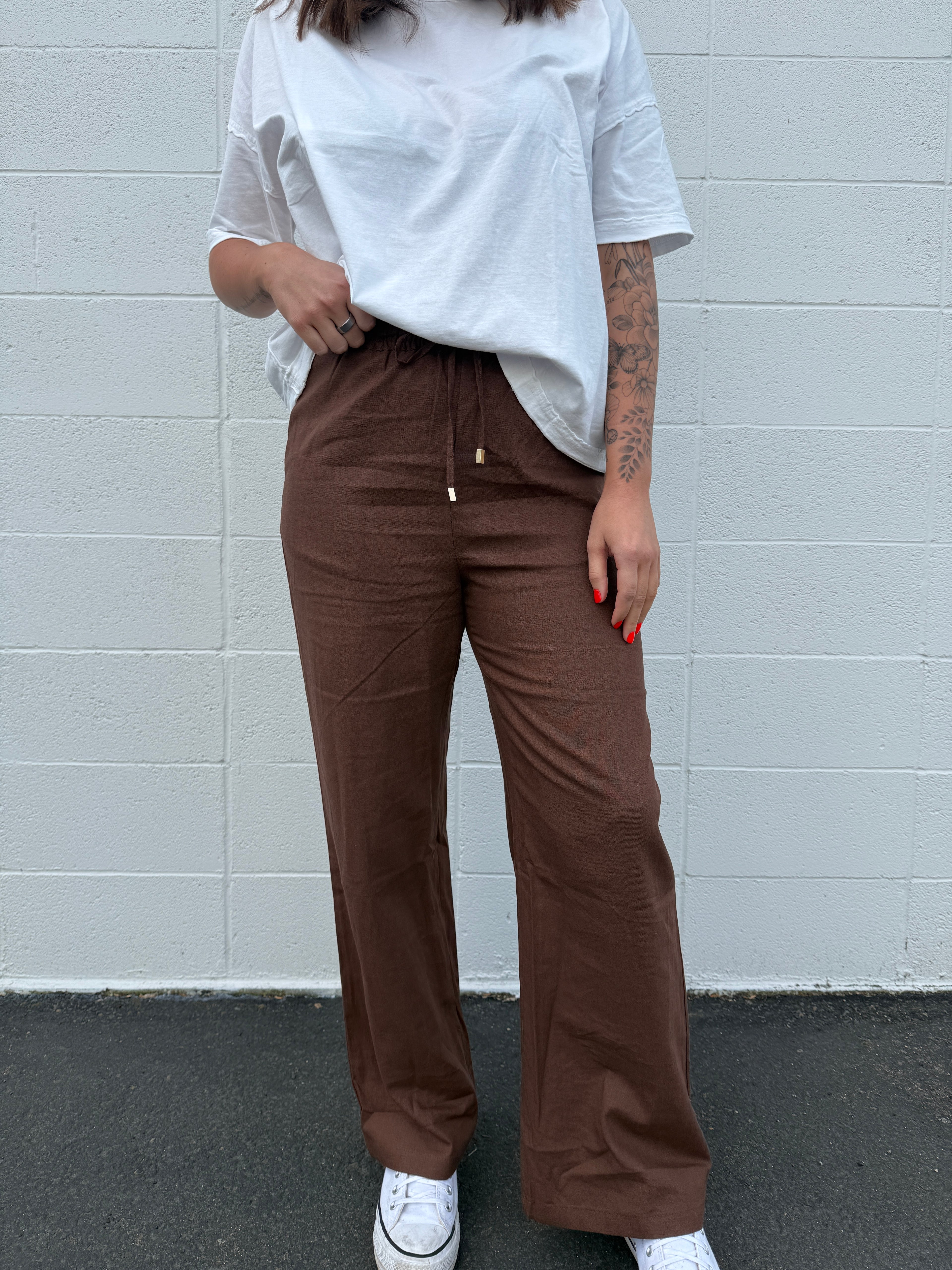 Linen Blend Pants (Multiple Colors)