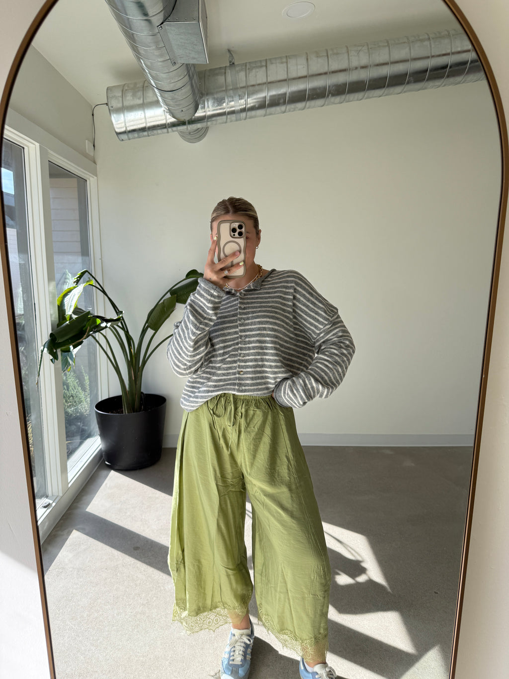 Chilly Mornings Striped Button Down Sweater (Multiple Colors)