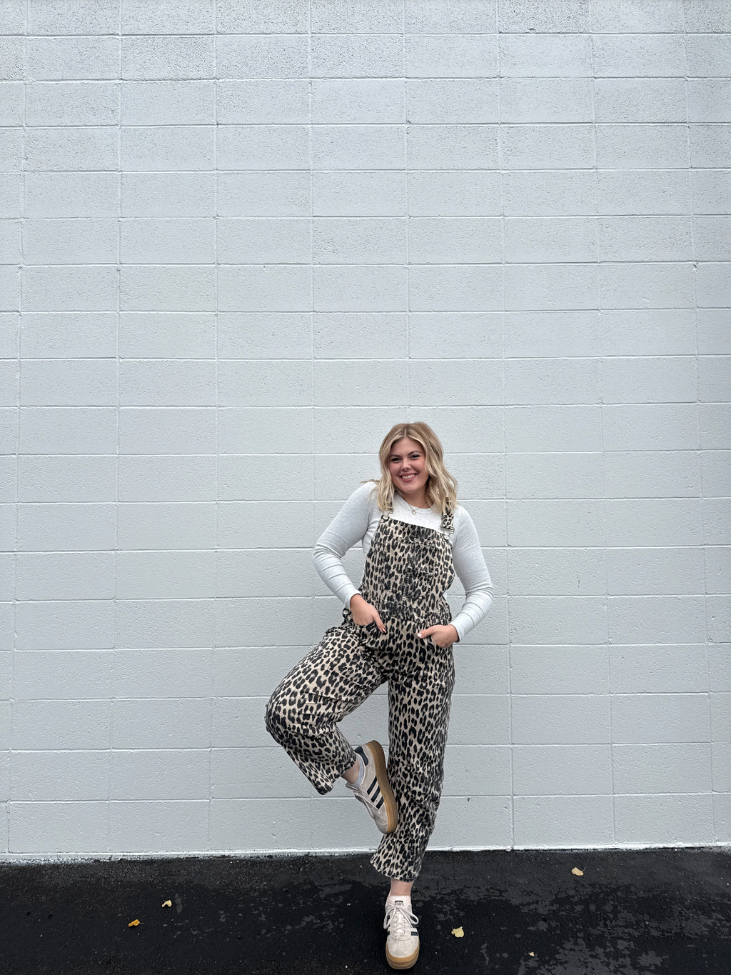 Leopard Barrel Overalls