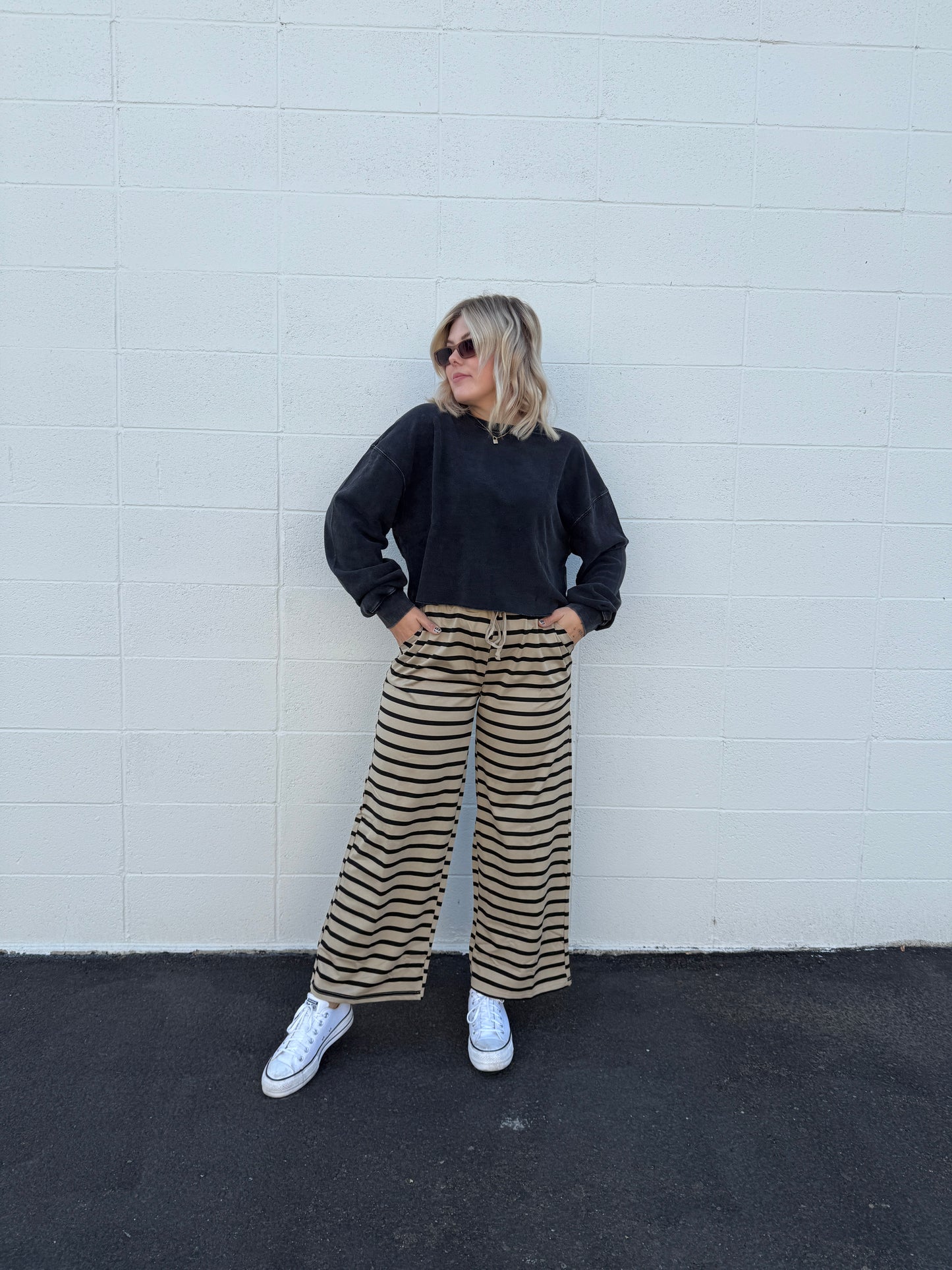Washed Cropped Sweatshirt (multiple colors)
