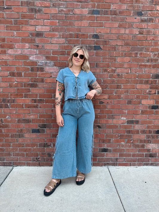 Denim Daze Tie Pants