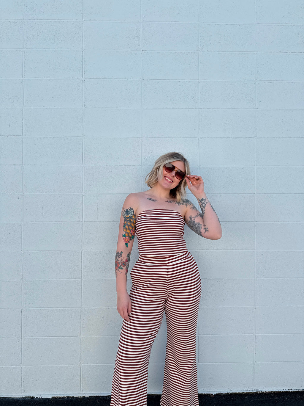 Coastline Brown Striped Set