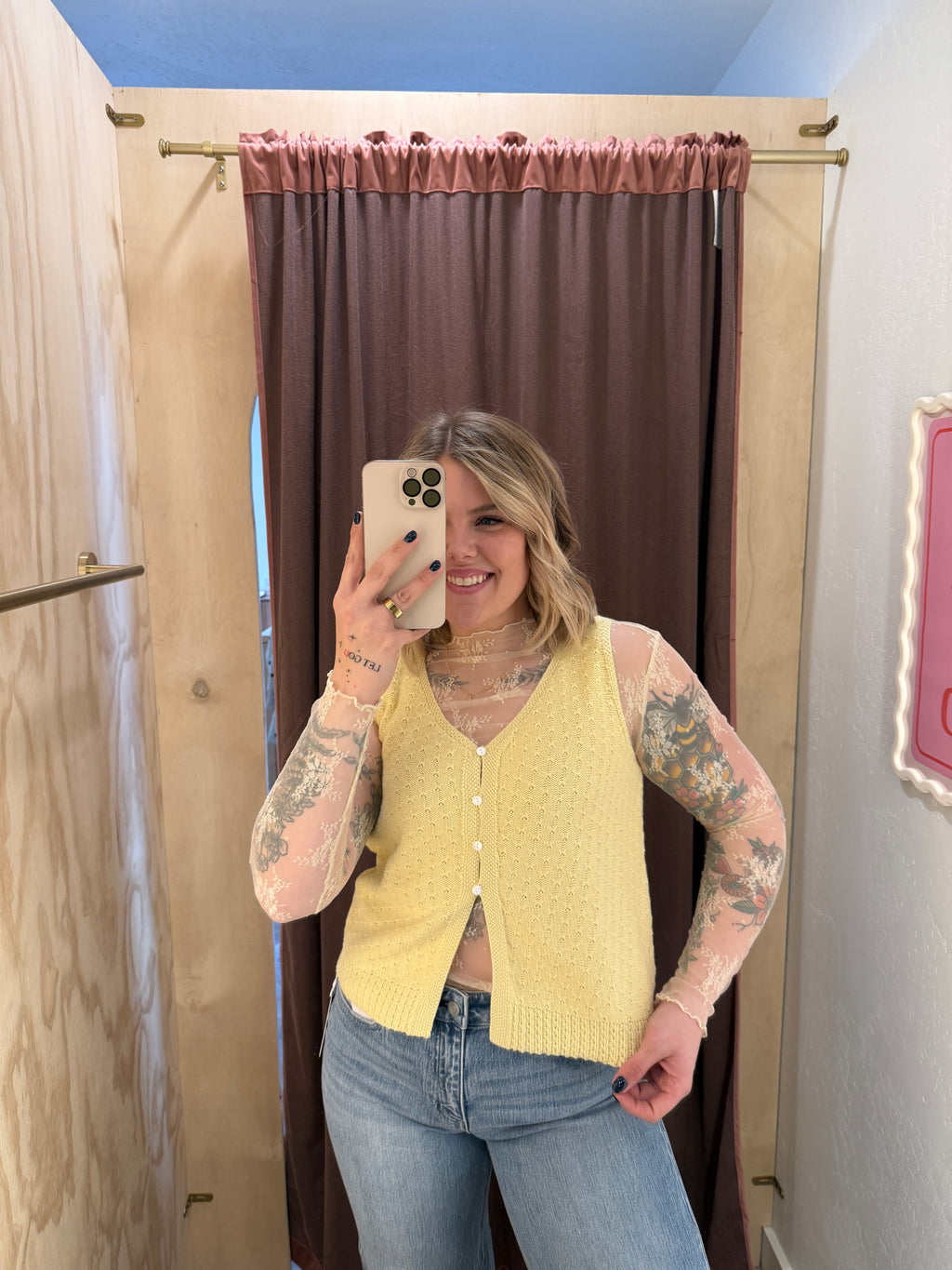 Daisy Pointelle Sweater Vest