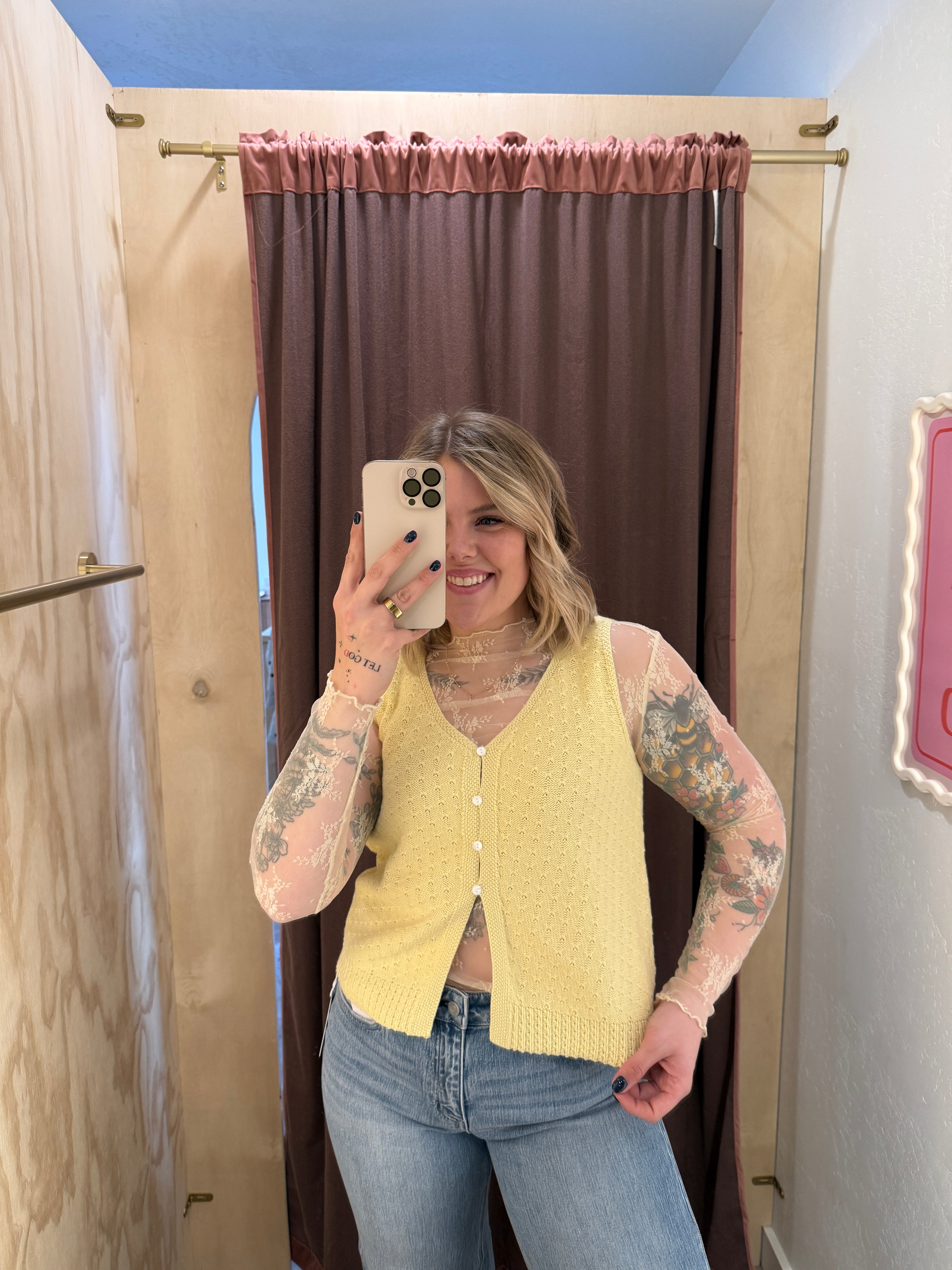 Daisy Pointelle Sweater Vest