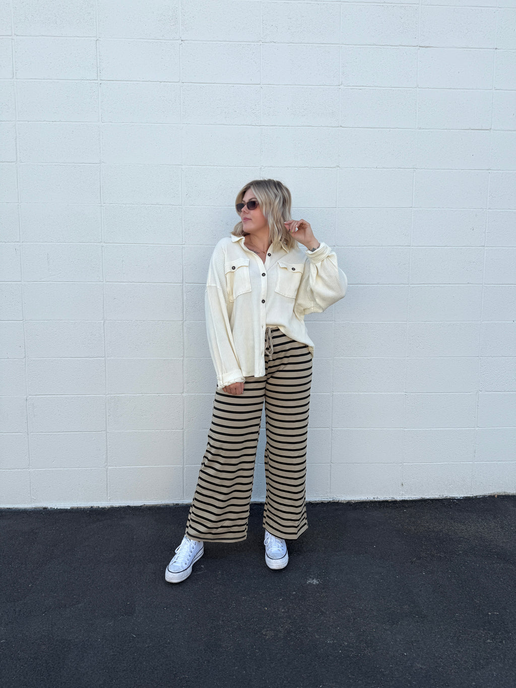 Button Down Long Sleeve Knit Top (multiple colors)