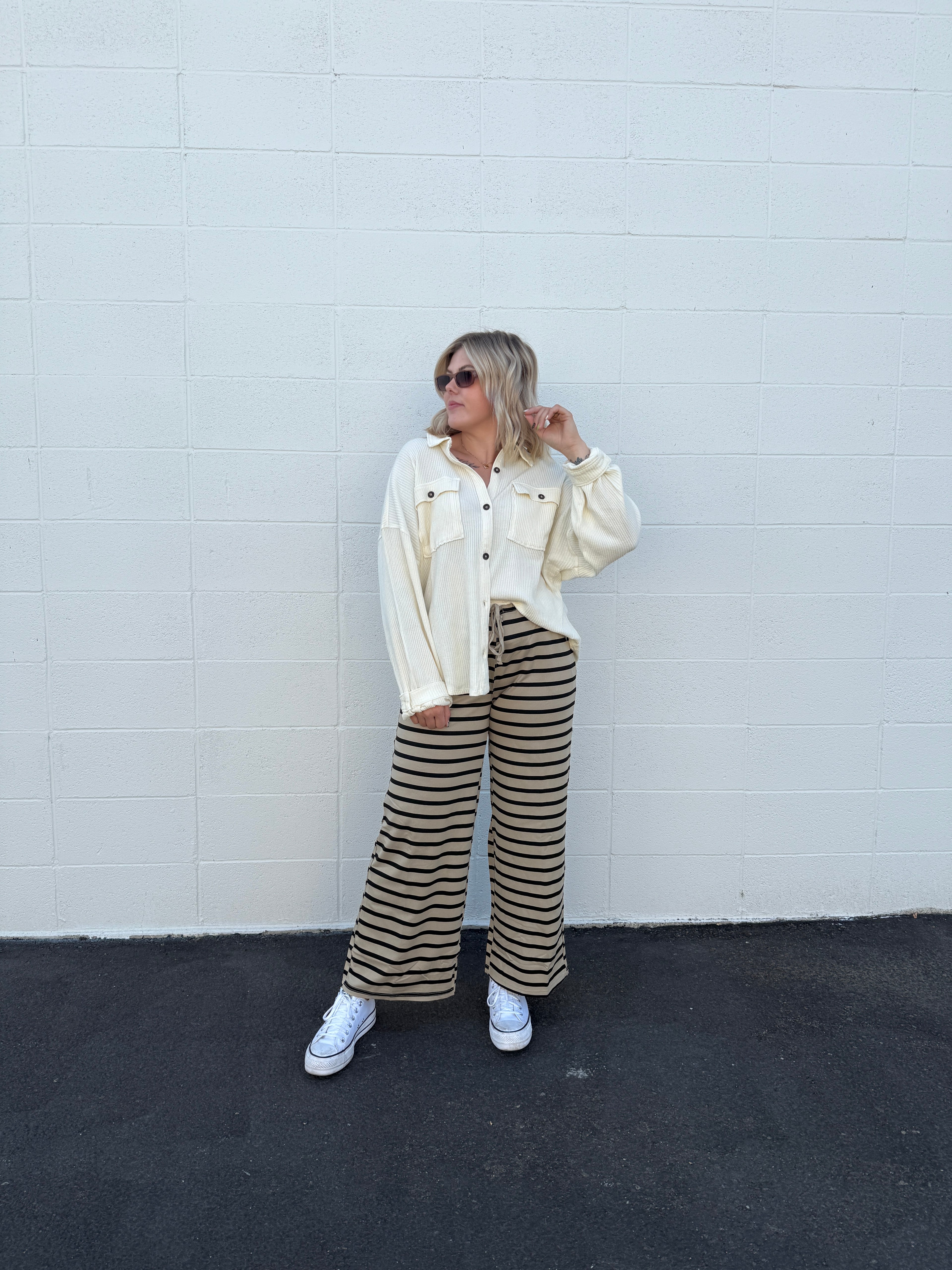 Button Down Long Sleeve Knit Top (multiple colors)