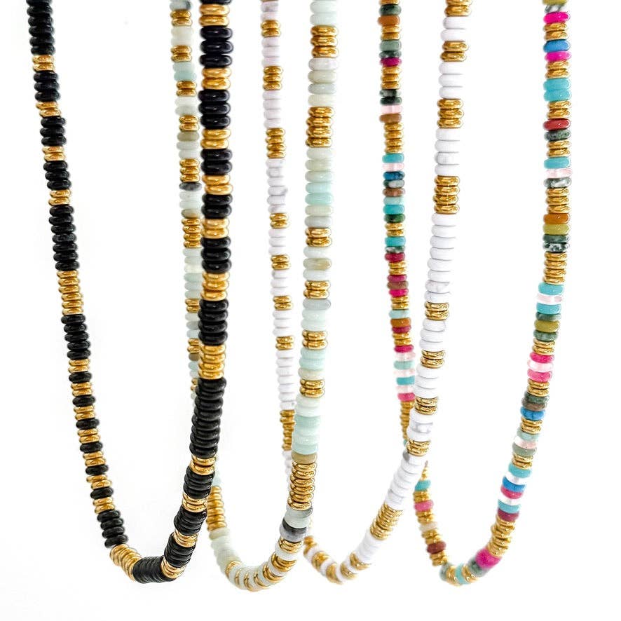 Joan Multi Color Beaded Stone Necklace || Multi Color