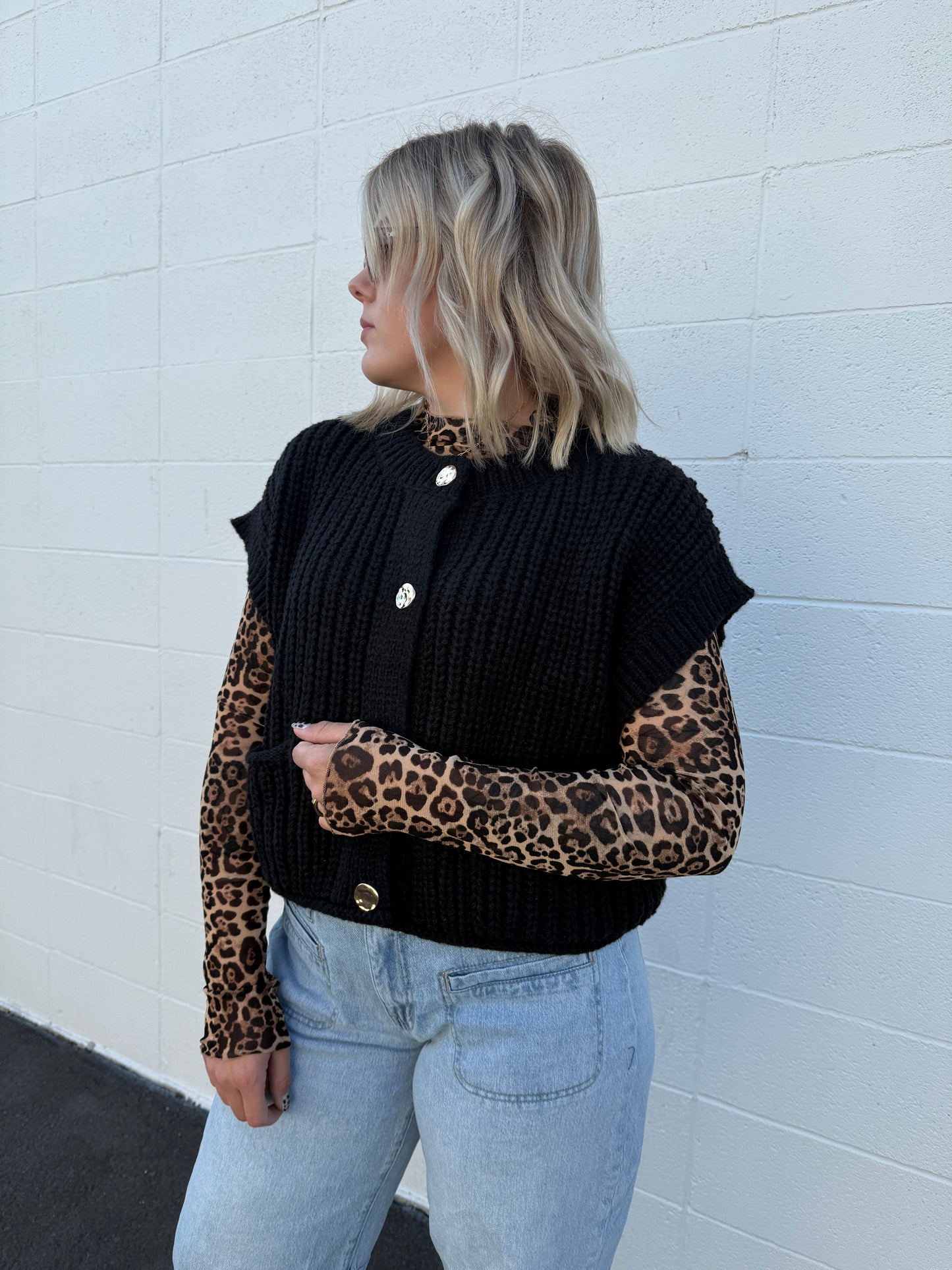 Leopard Mesh Layering Top