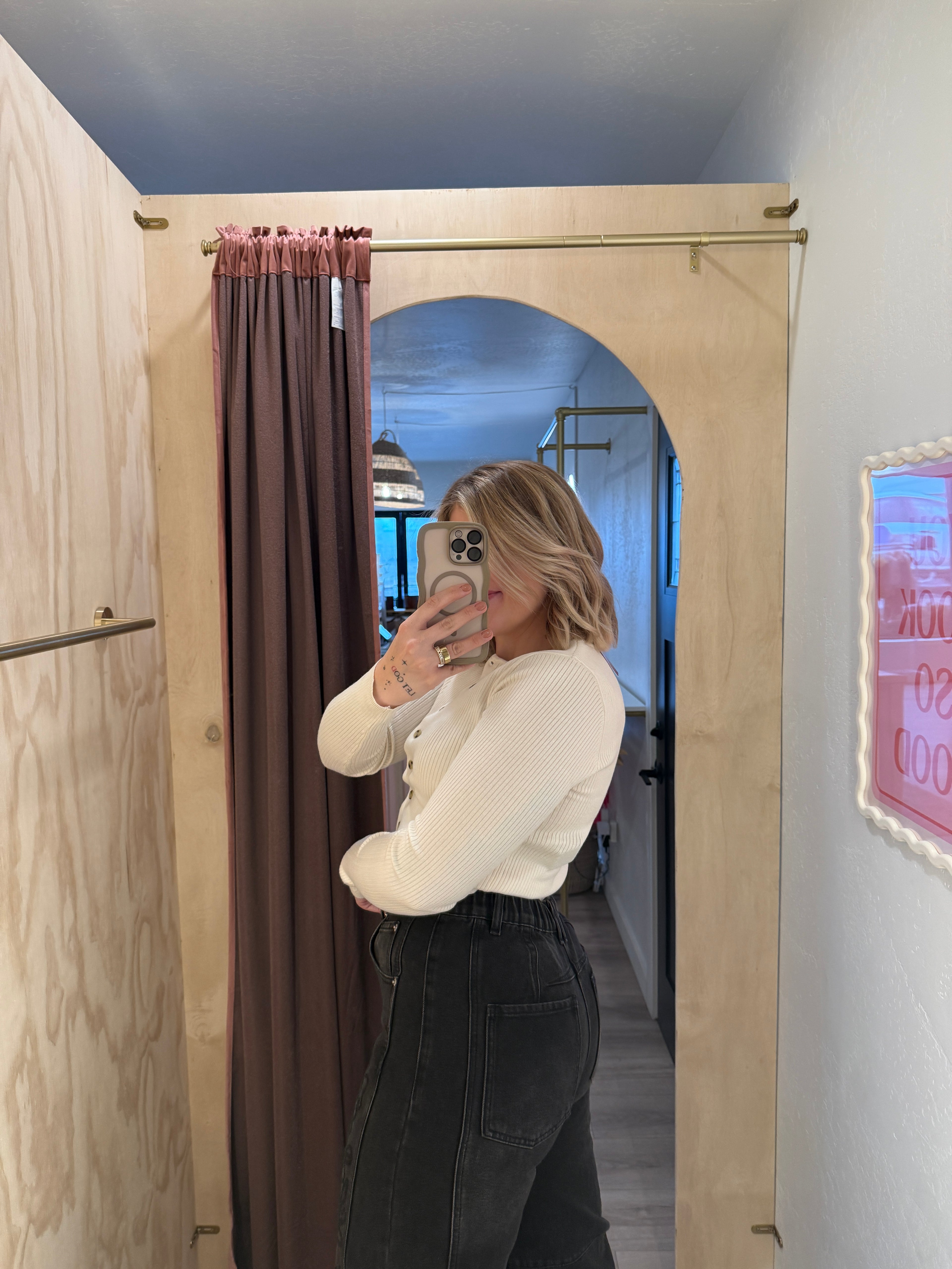 Embroidered Washed Black Barrel Jeans