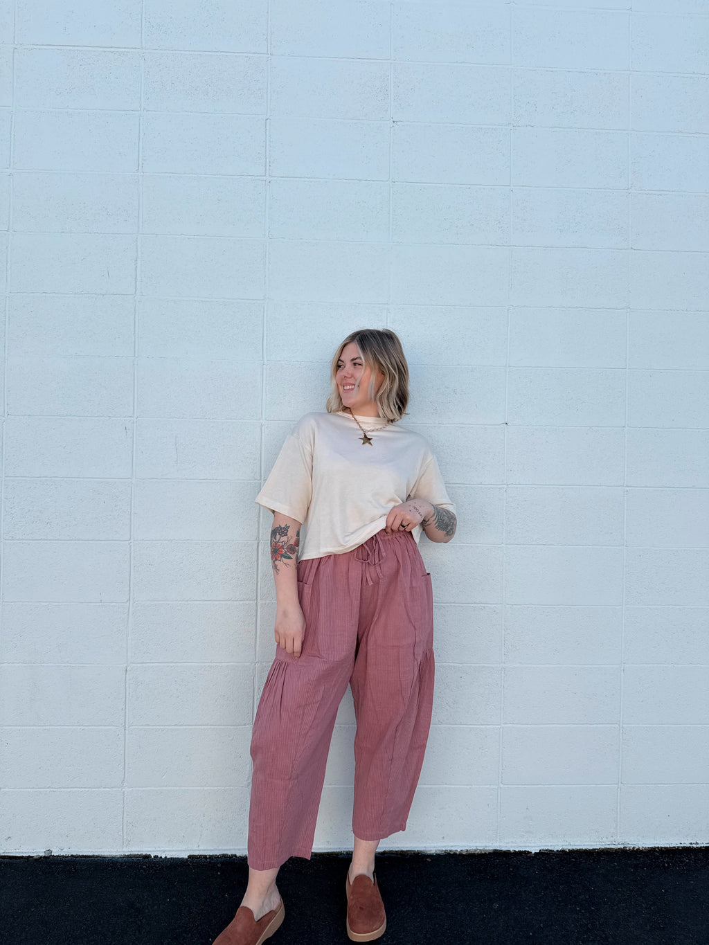 Maisee Mauve Striped Pants