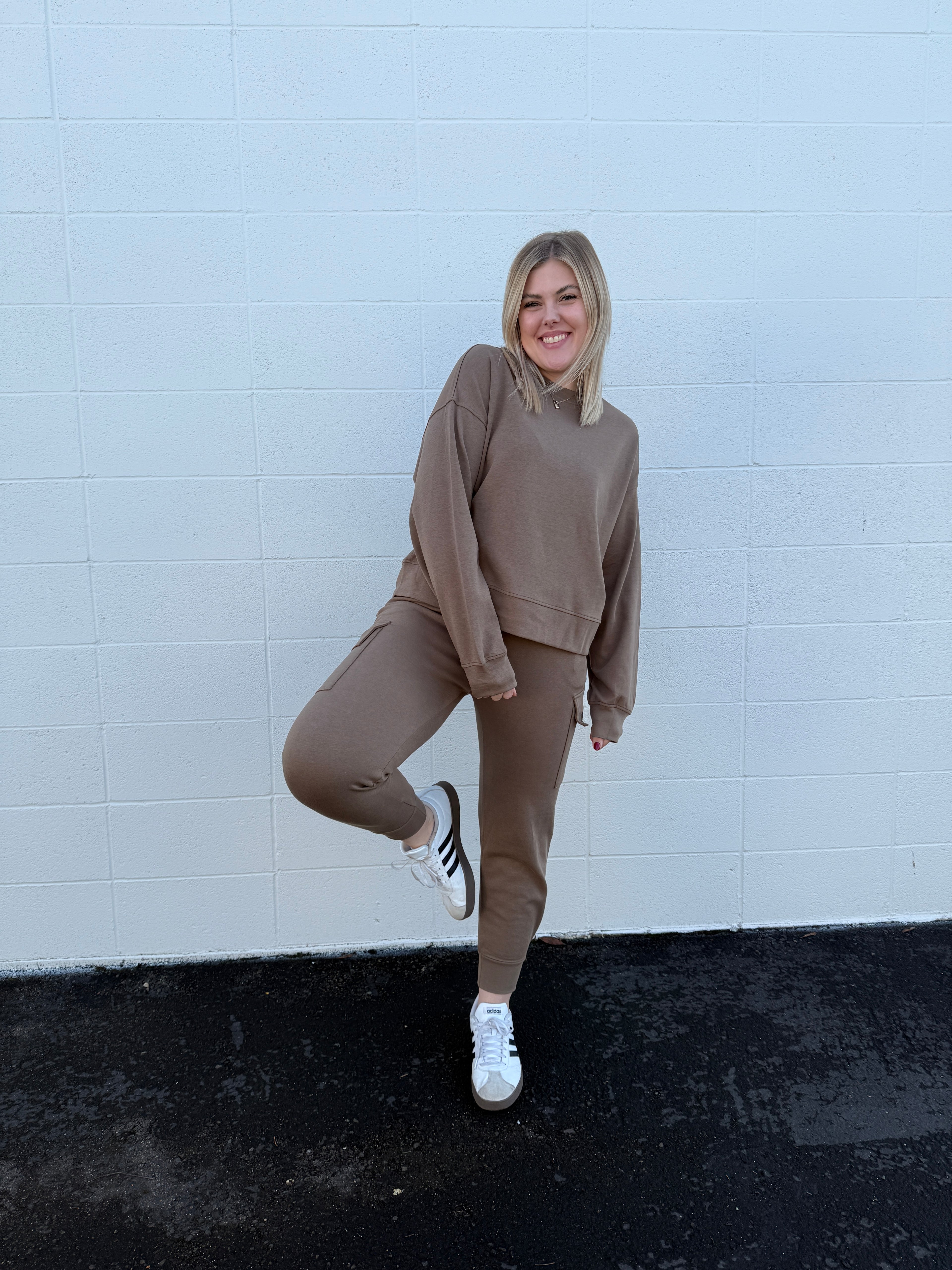 Lounge Around Crewneck Cargo Set (Multiple Colors)