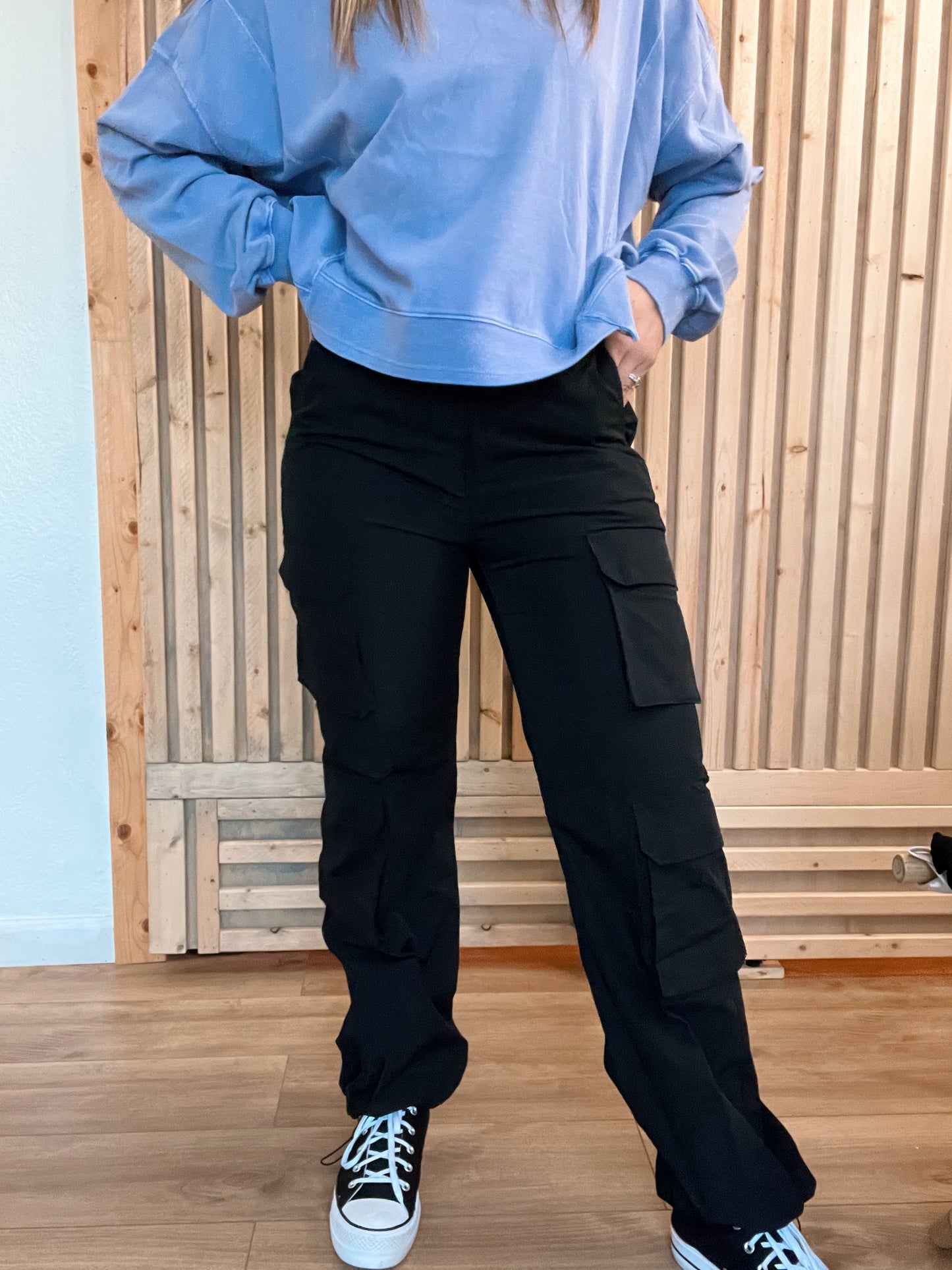 Black Parachute Cargo Pants URBAN GLOW