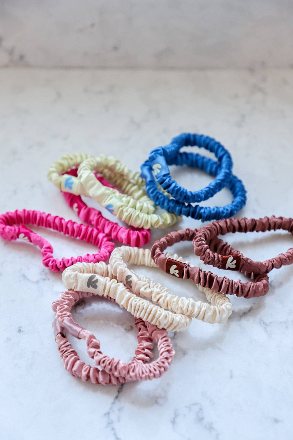 Skinny Sleep Scrunchies 6 Pack (Multiple Colors)