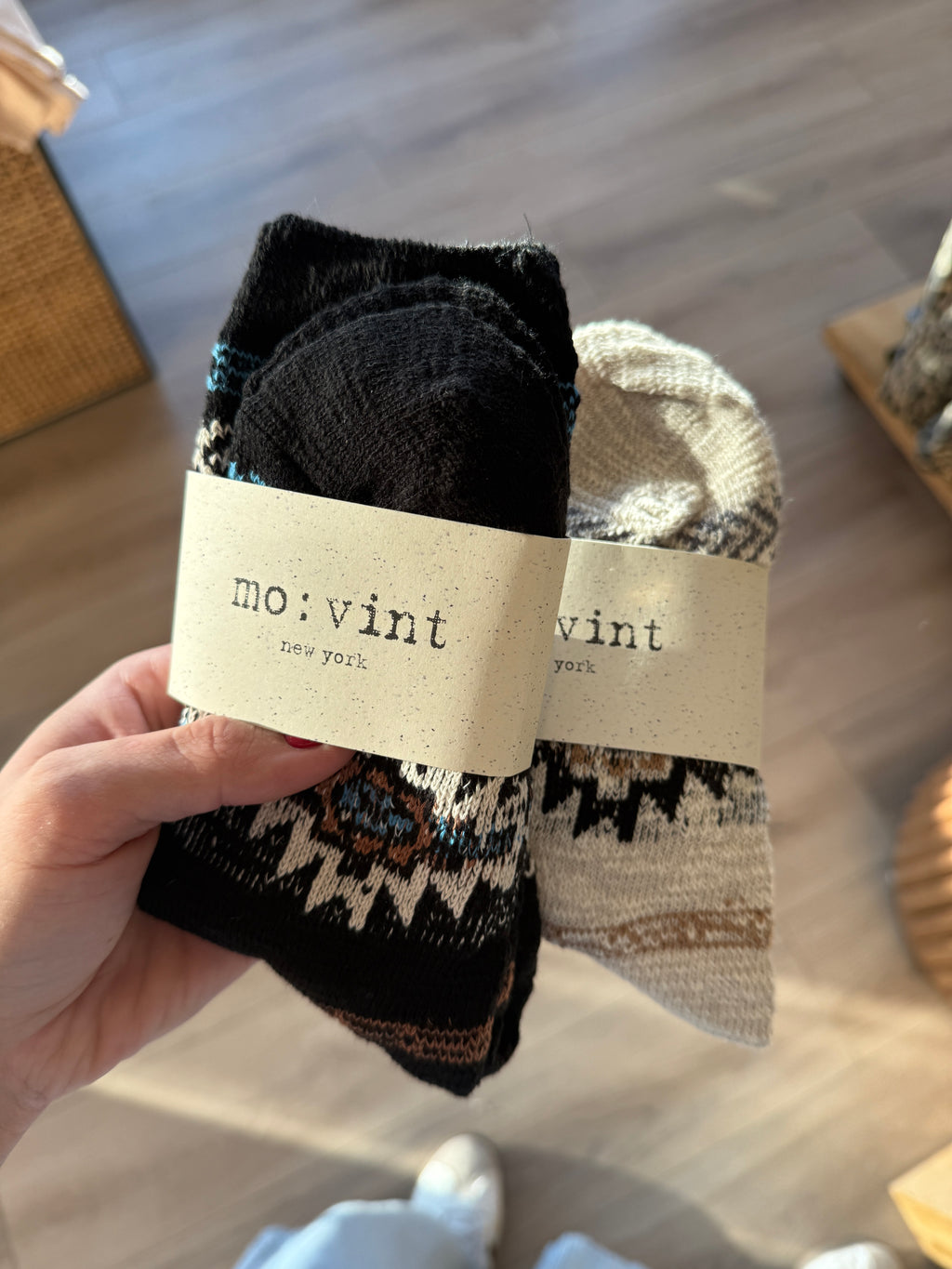 Aztec Cozy Crew Socks (multiple colors)