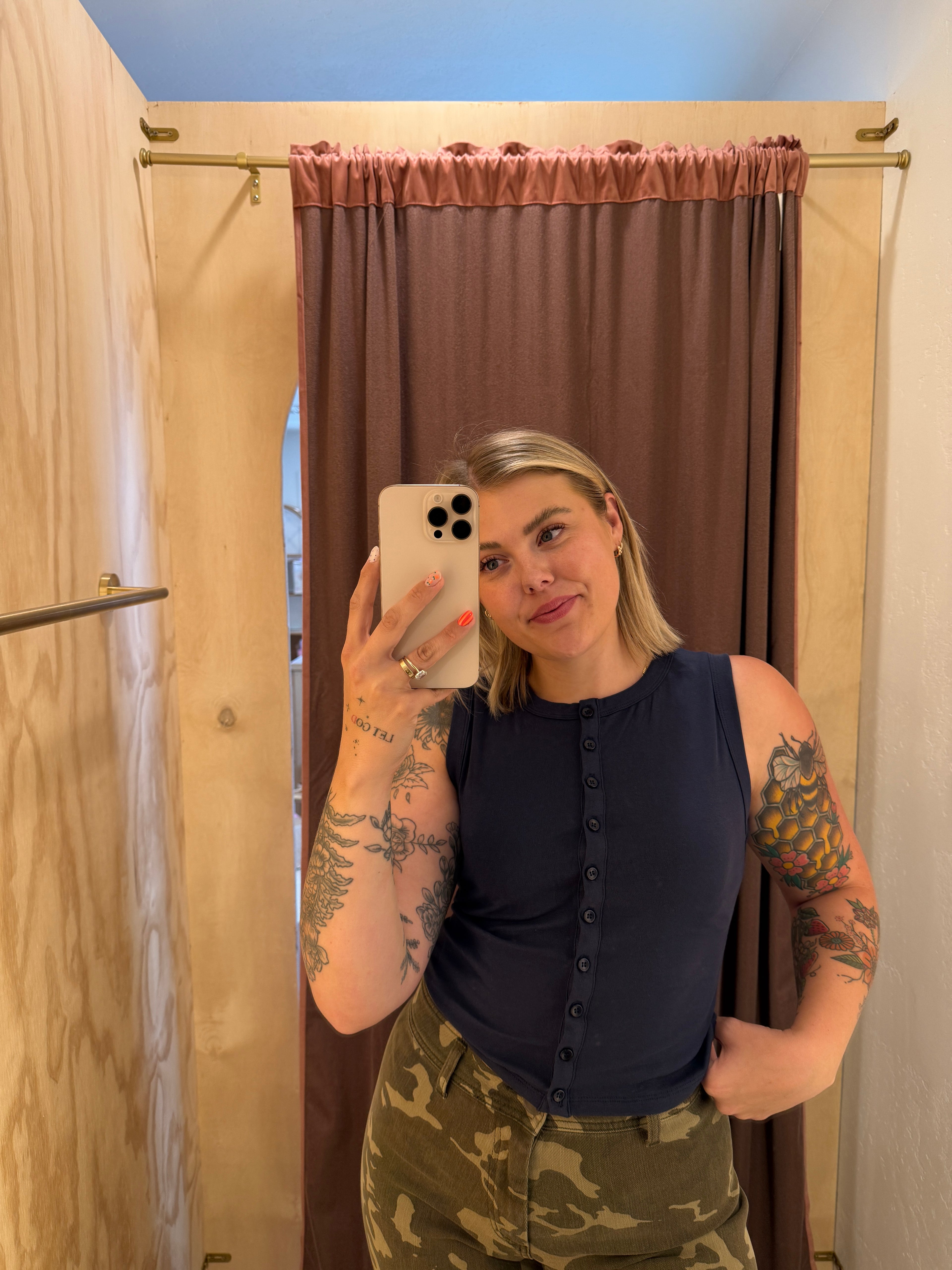 GI Jane Button Down Tanks