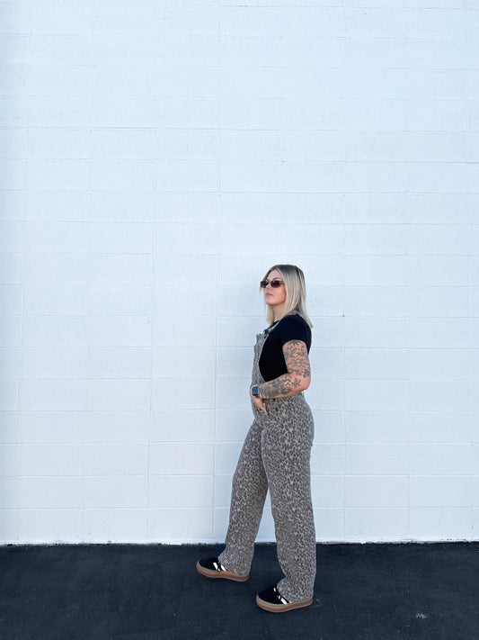 Dylan Cheetah Baggy Cargo Overalls