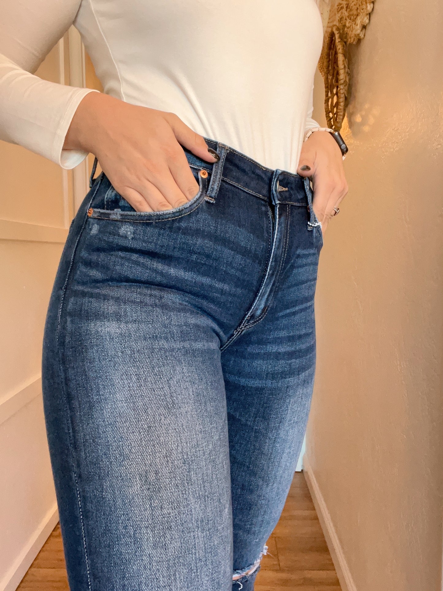 High Rise Slim Straight Jeans