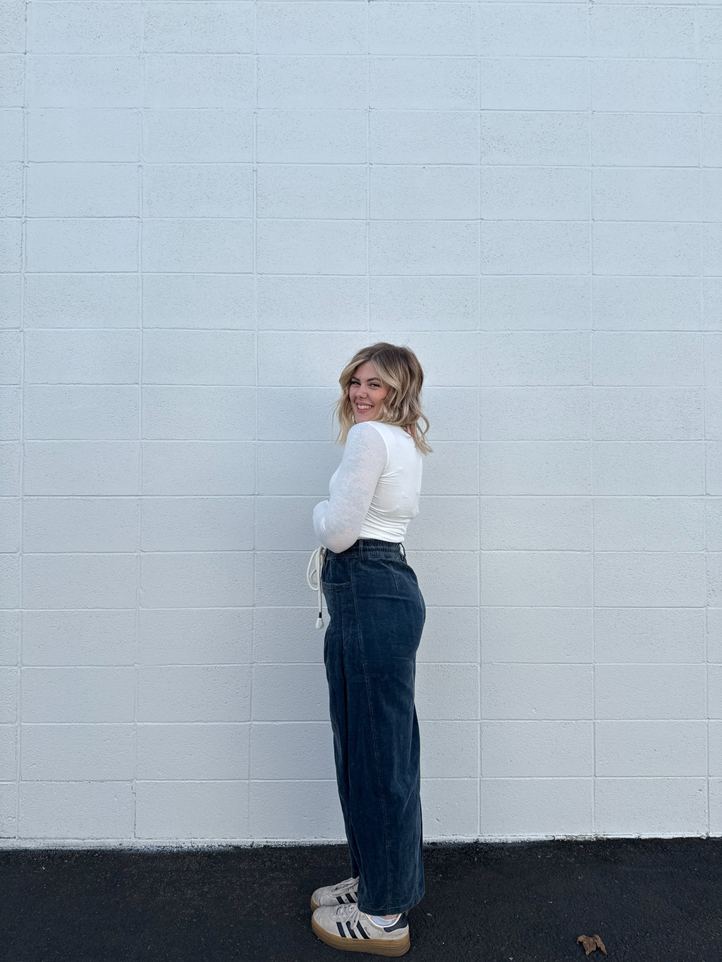 Blue Tide Corduroy Barrel Pants