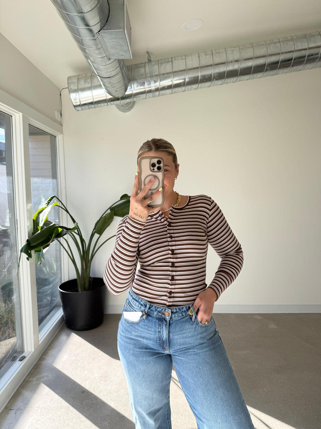 Sunday Social Striped Button Down Long Sleeve (Multiple Colors)