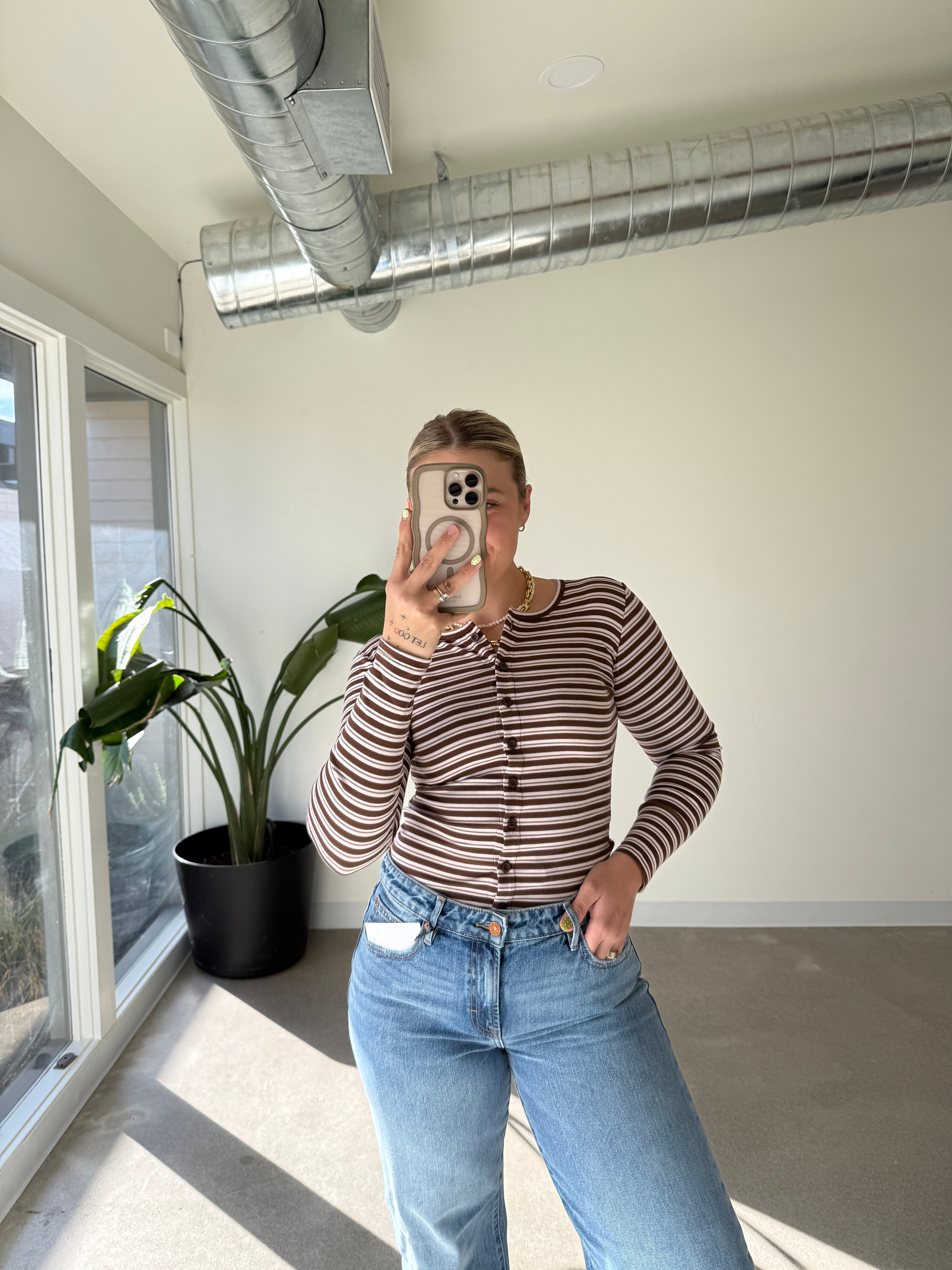 Sunday Social Striped Button Down Long Sleeve (Multiple Colors)