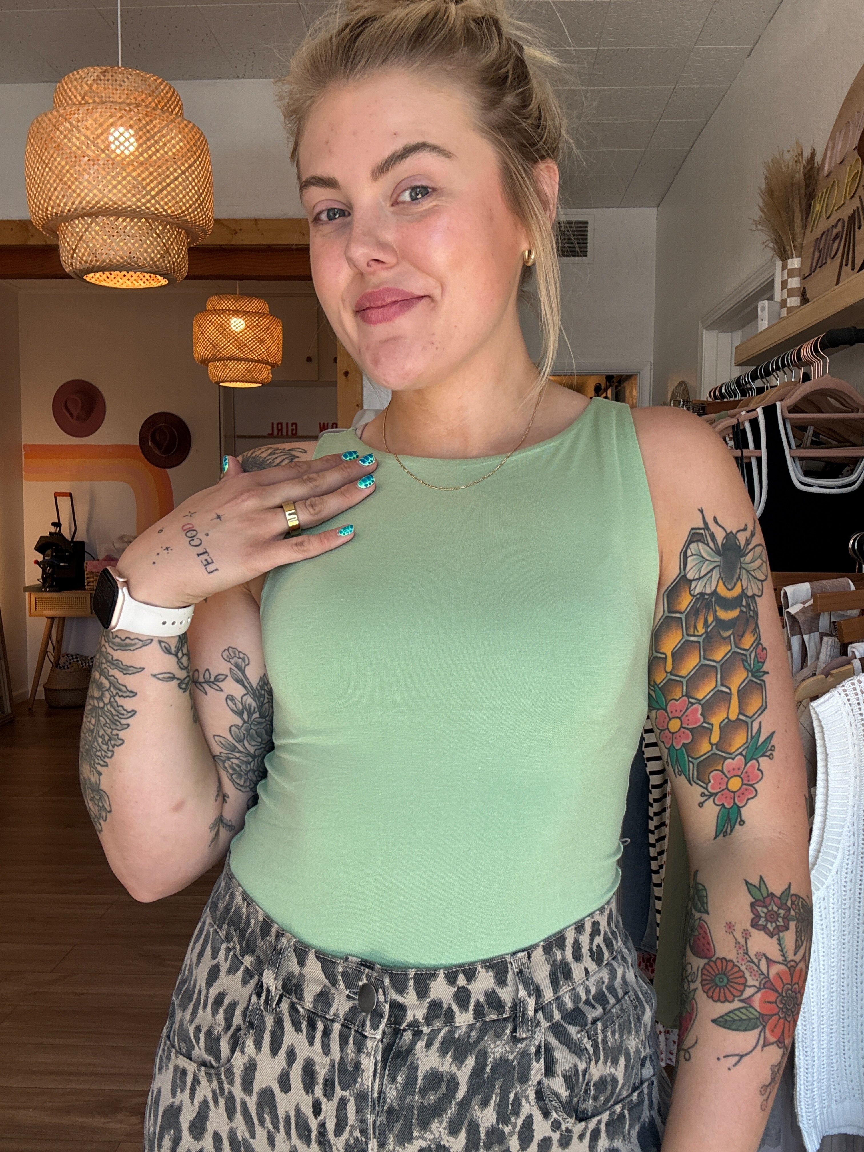 Boat Neck Double Lined Tank (Multiple Colors)