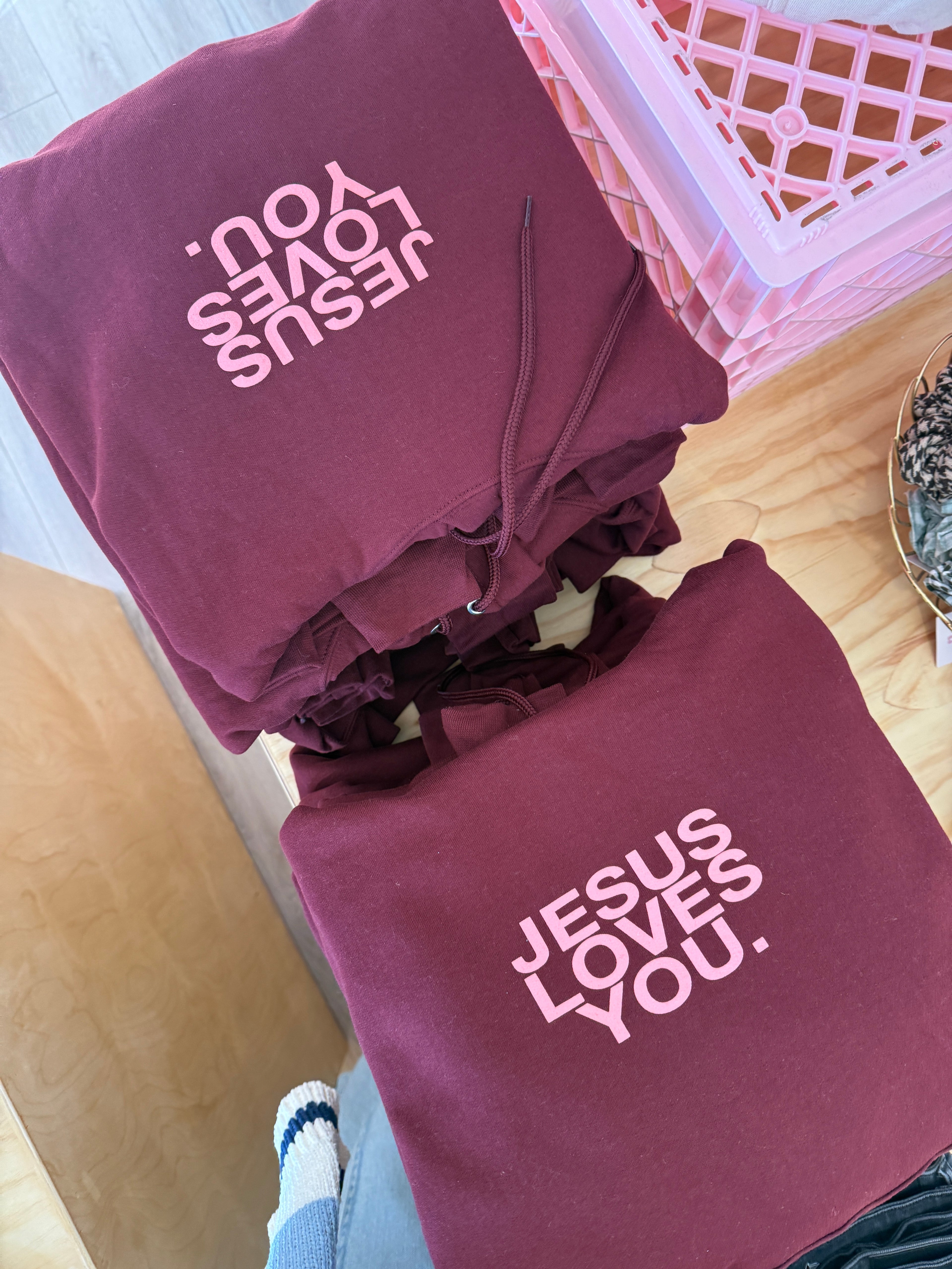 Jesus Loves You Crimson Hoodie