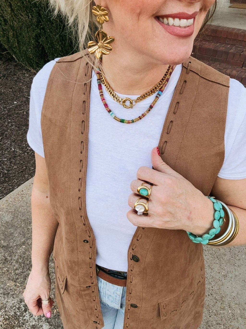 Joan Multi Color Beaded Stone Necklace || Multi Color