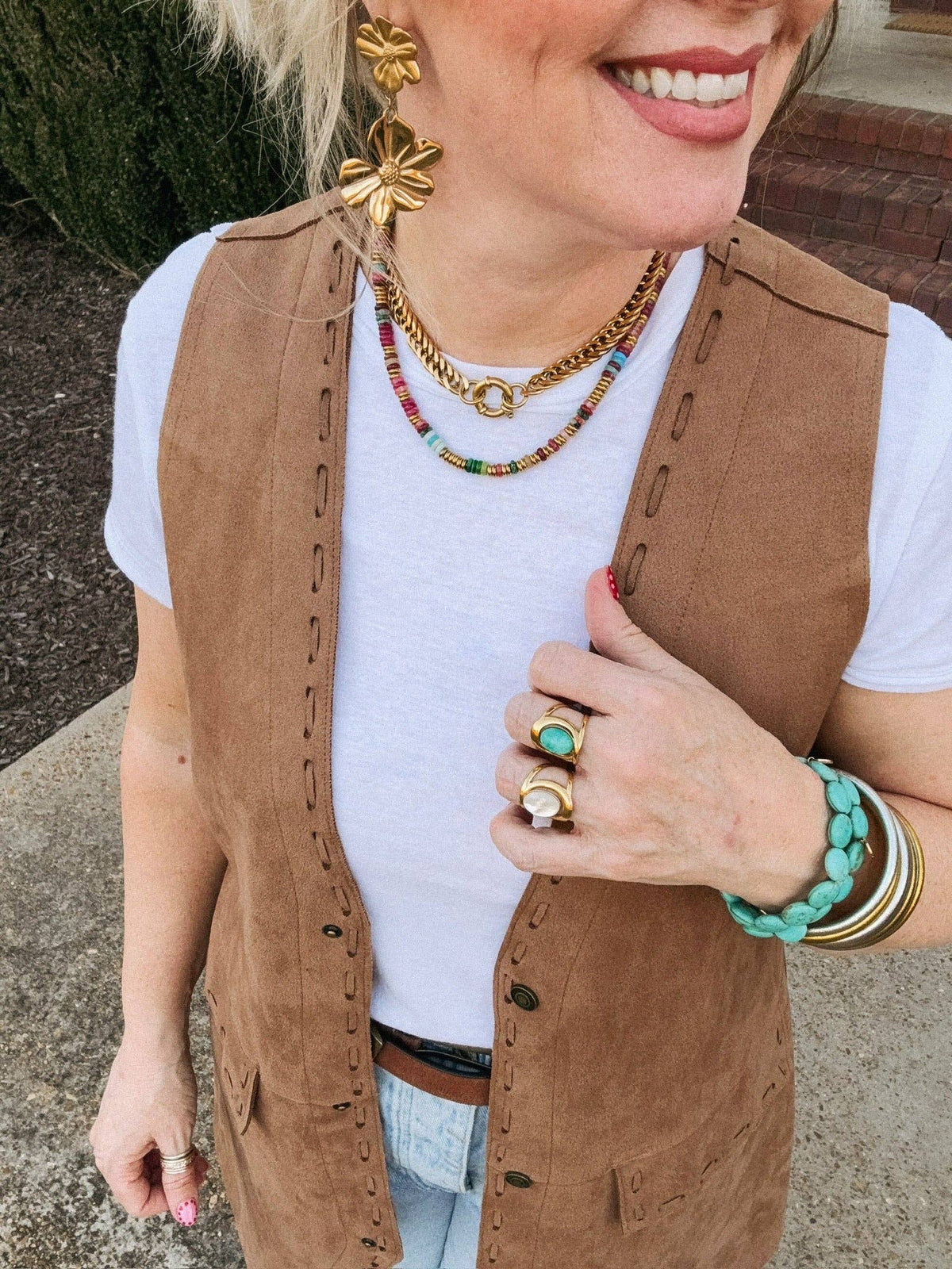 Joan Multi Color Beaded Stone Necklace || Multi Color