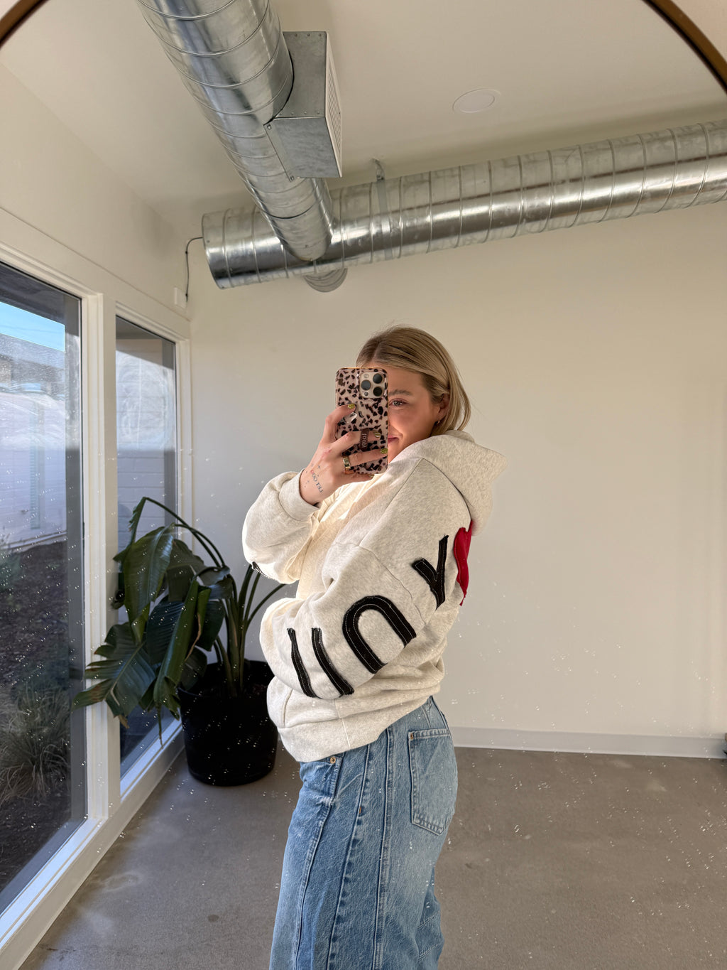 Jesus Loves You Patchwork Oatmeal Hoodie