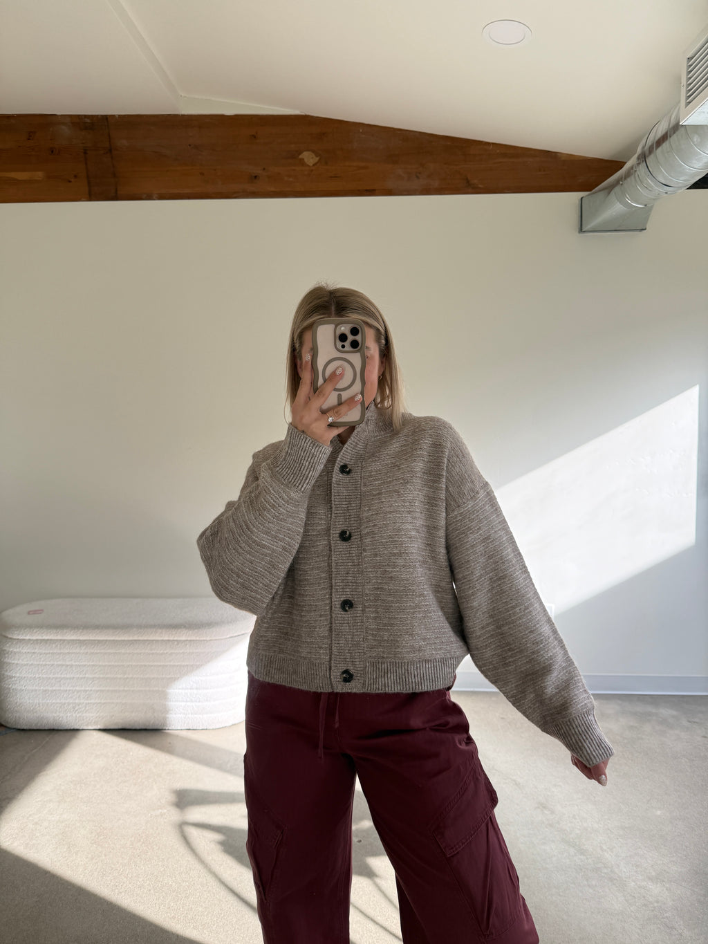 Marled Button Down Cardigan