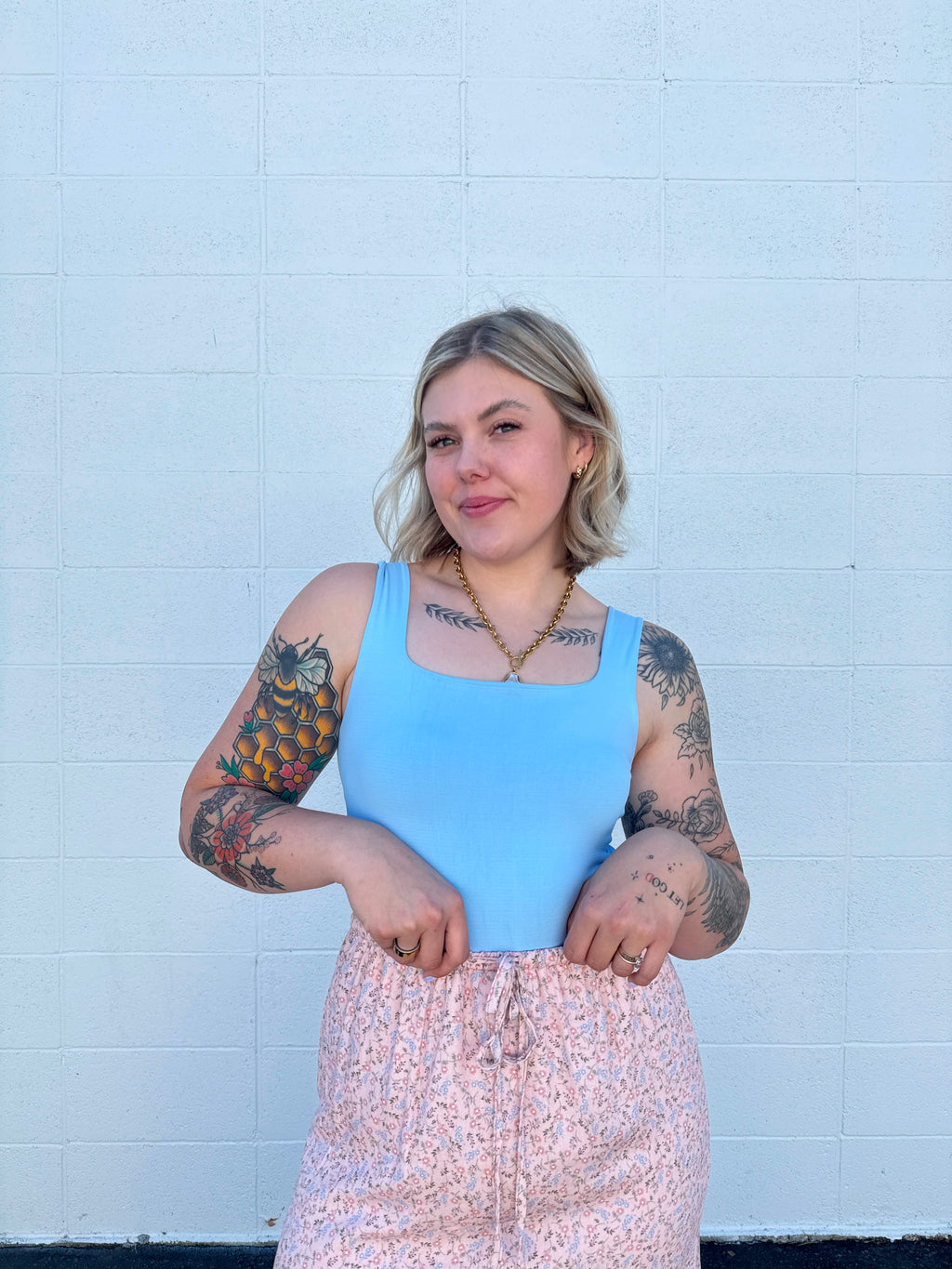 Double Lined Square Neck Bodysuits (Multiple Colors)