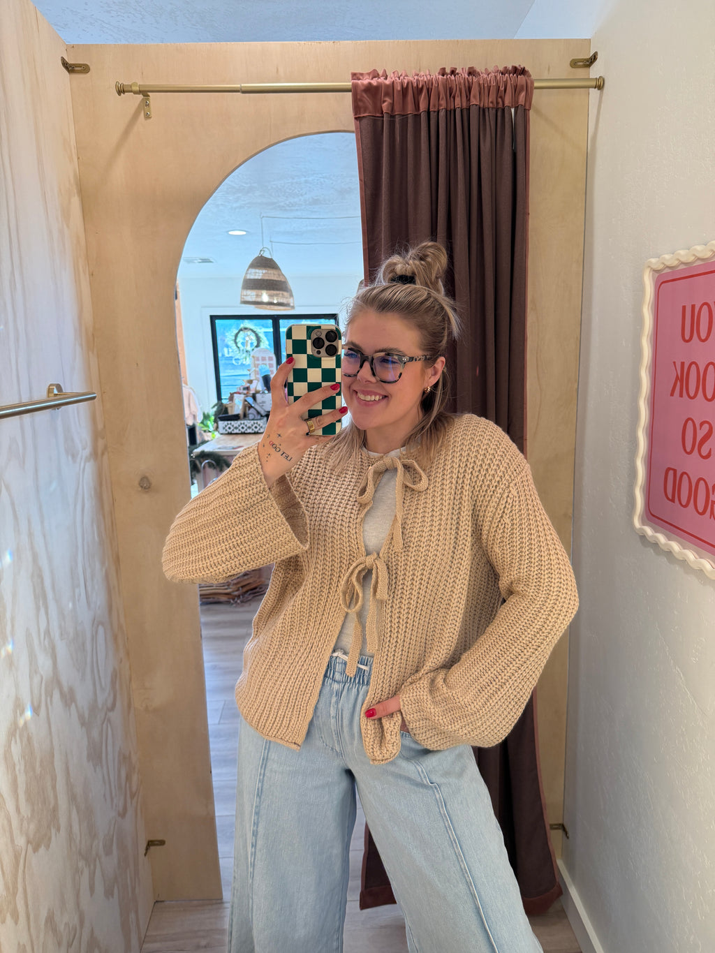 Bow Tie Knit Sweater Top