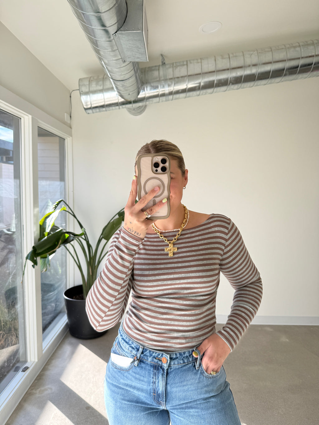 Weekender Striped Boat Neck Long Sleeve (Multiple Colors)