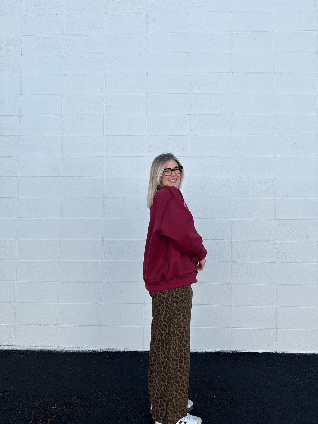 Leopard Drawstring Denim Pants